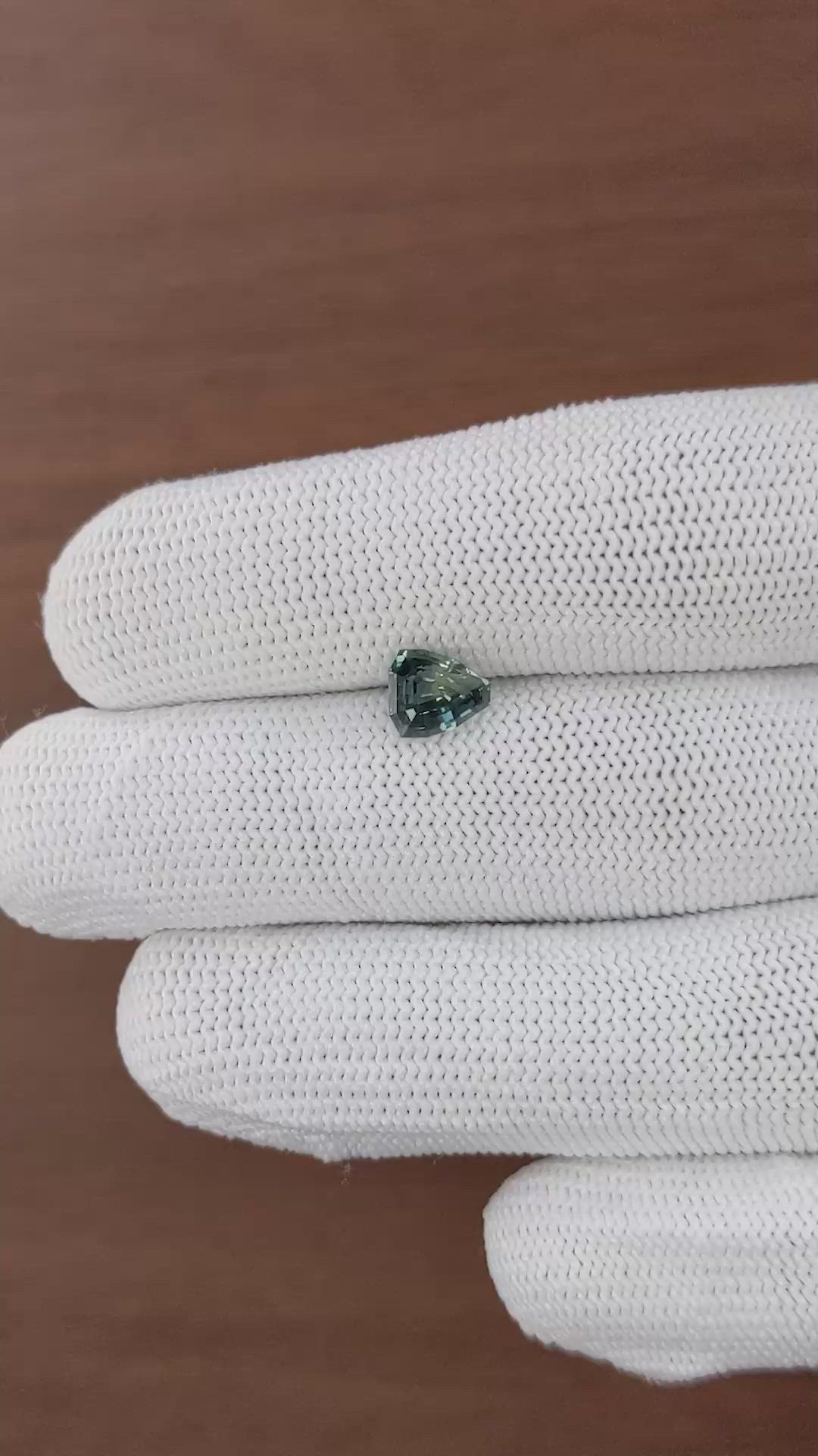 1.55 Ct. Greenish Blue Sapphire from Madagascar Size Video