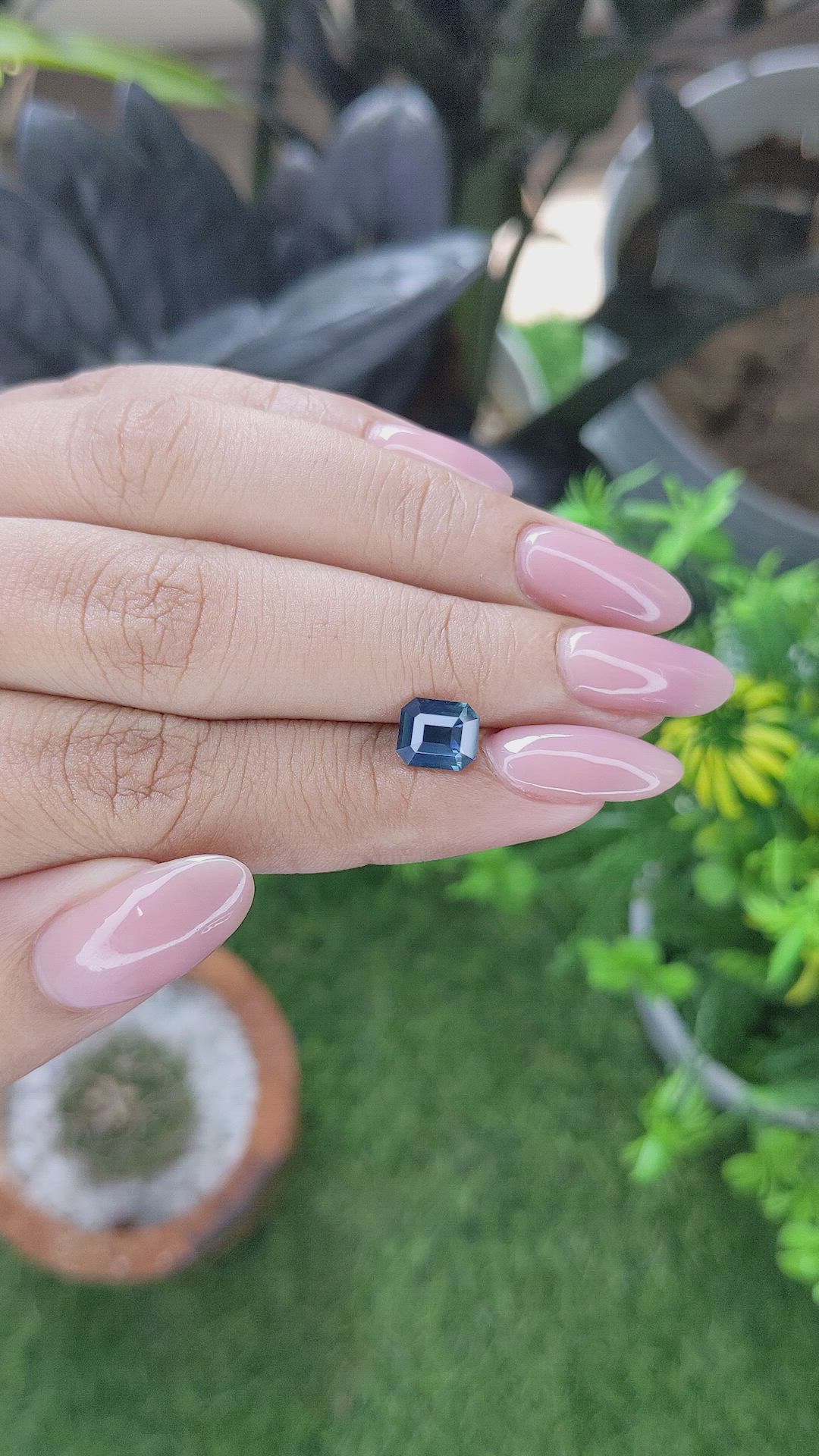1.59 Ct. Greenish Blue Sapphire from Madagascar Size Video