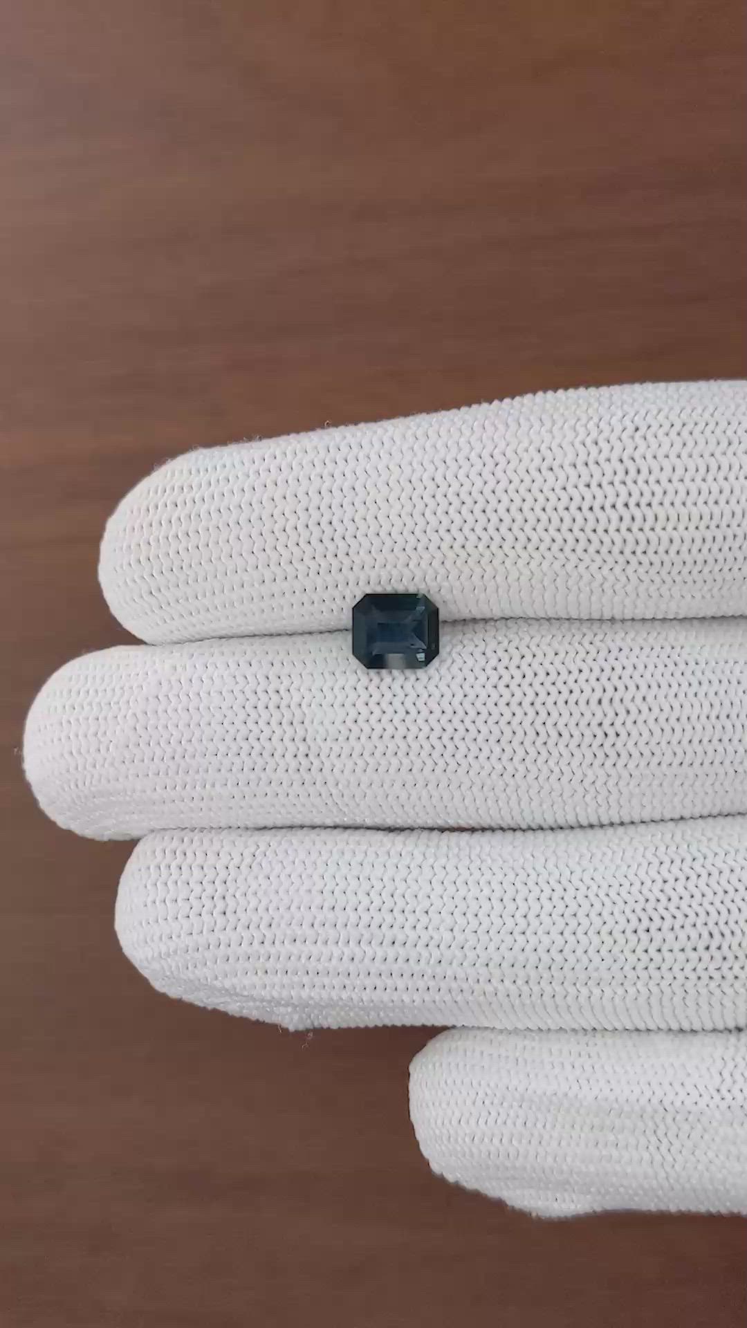 1.59 Ct. Greenish Blue Sapphire from Madagascar Size Video