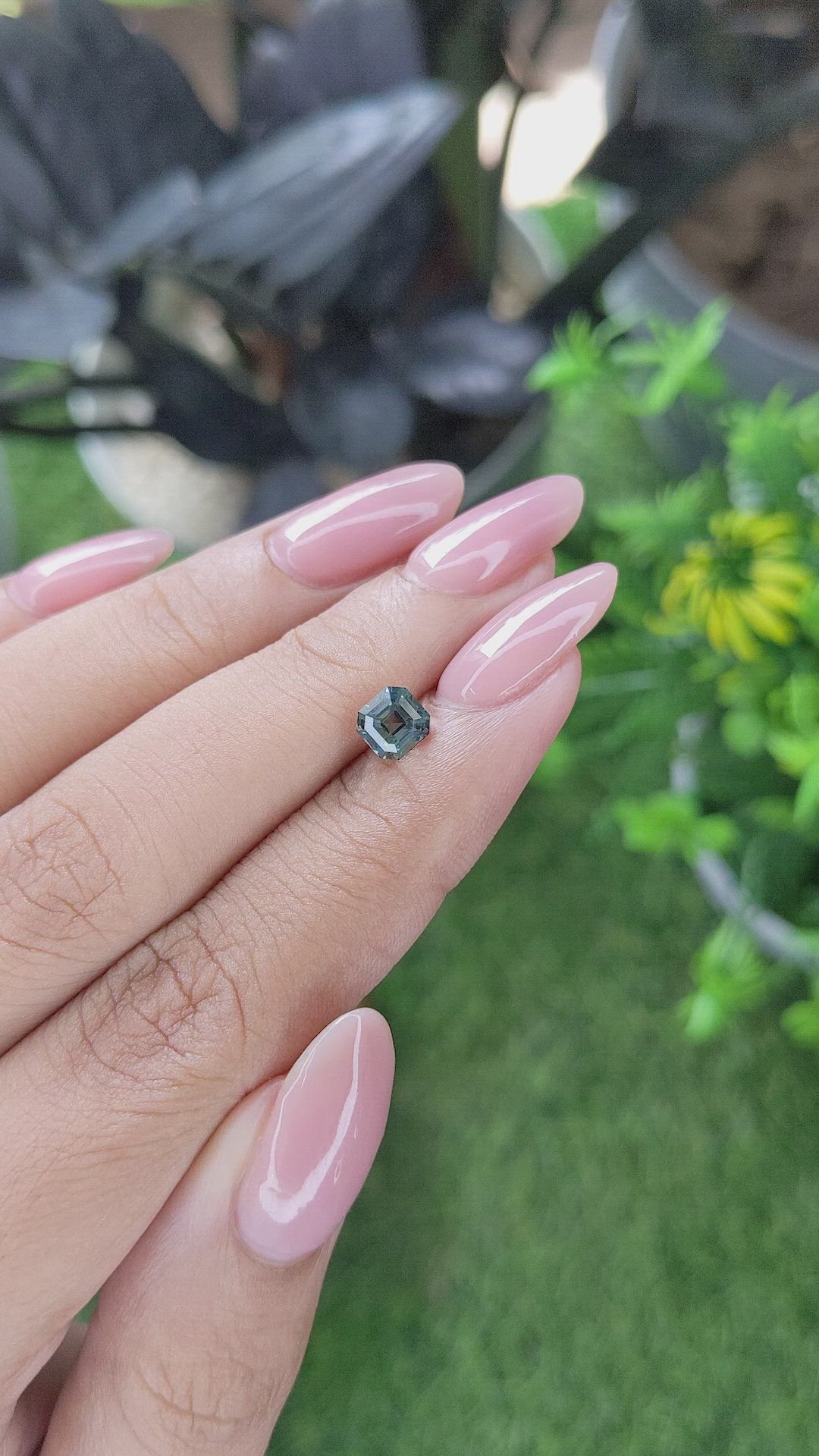 1.10 Ct. Bluish Green Sapphire from Madagascar Size Video