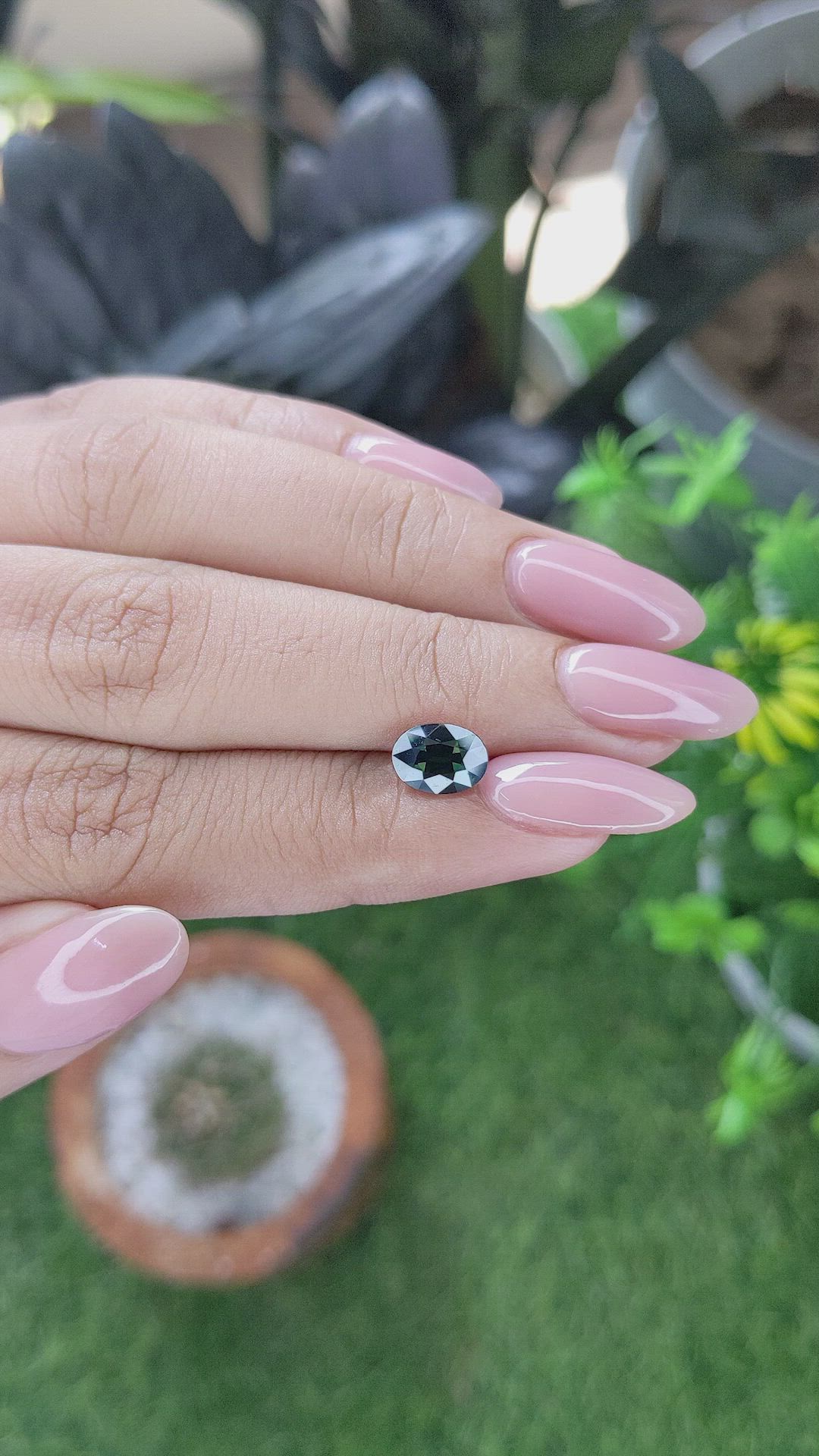 1.60 Ct. Bluish Green Sapphire from Madagascar Size Video