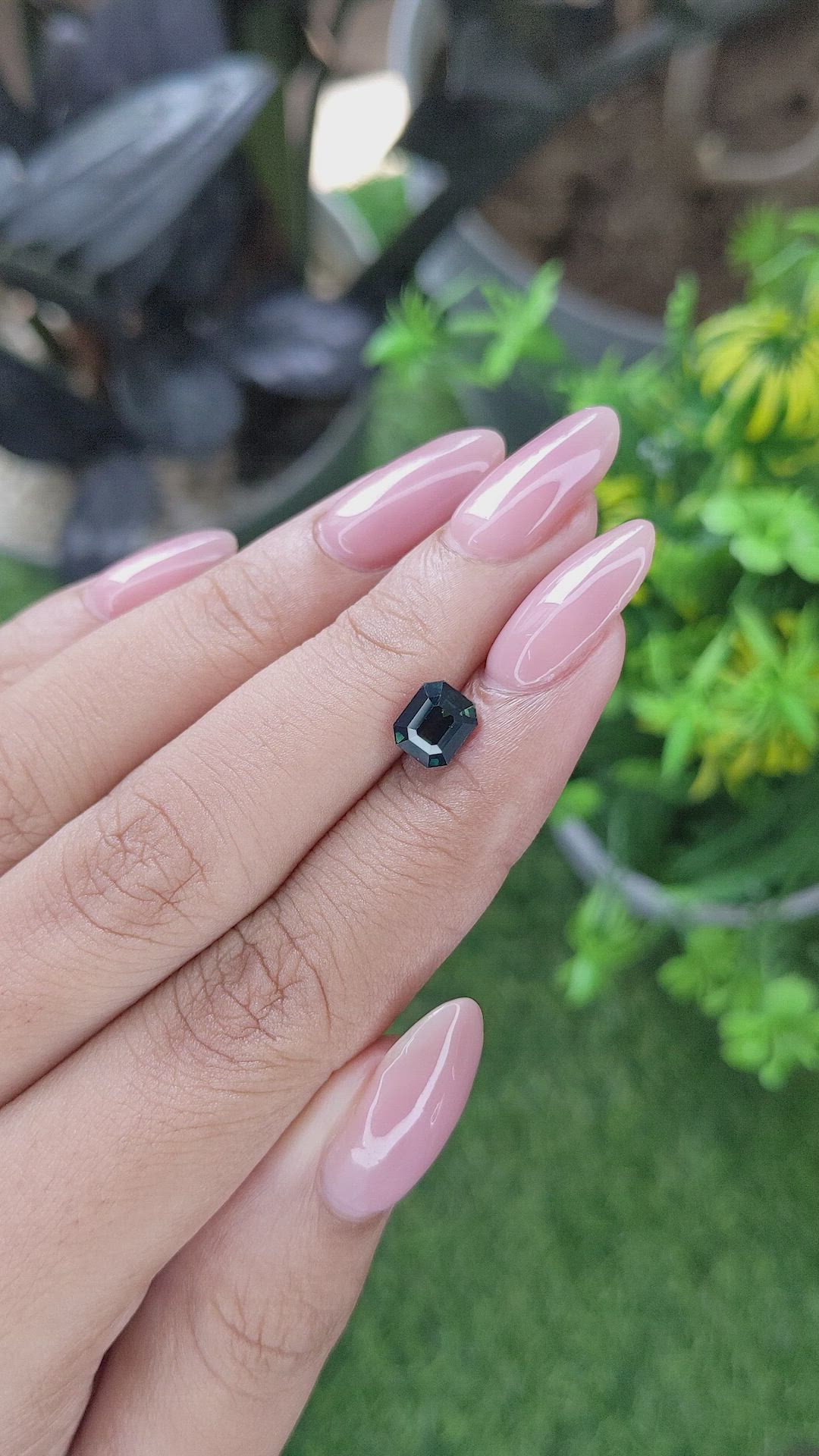 1.53 Ct. Bluish Green Sapphire from Madagascar Size Video