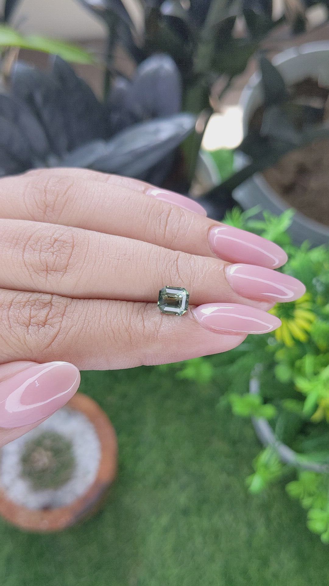 1.52 Ct. Yellowish Green Sapphire from Madagascar Size Video