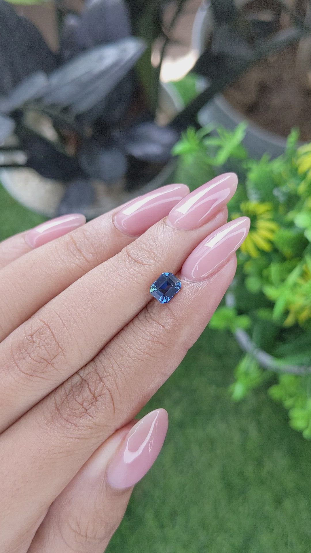 1.05 Ct. Greenish Blue Sapphire from Madagascar Size Video