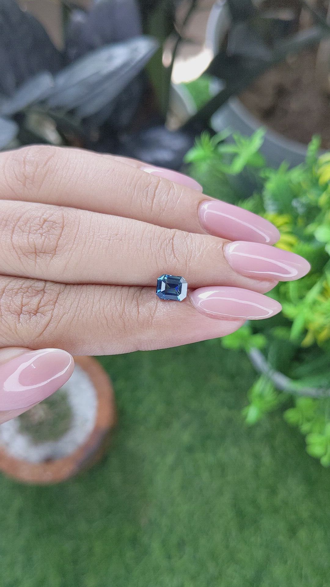 1.05 Ct. Greenish Blue Sapphire from Madagascar Size Video