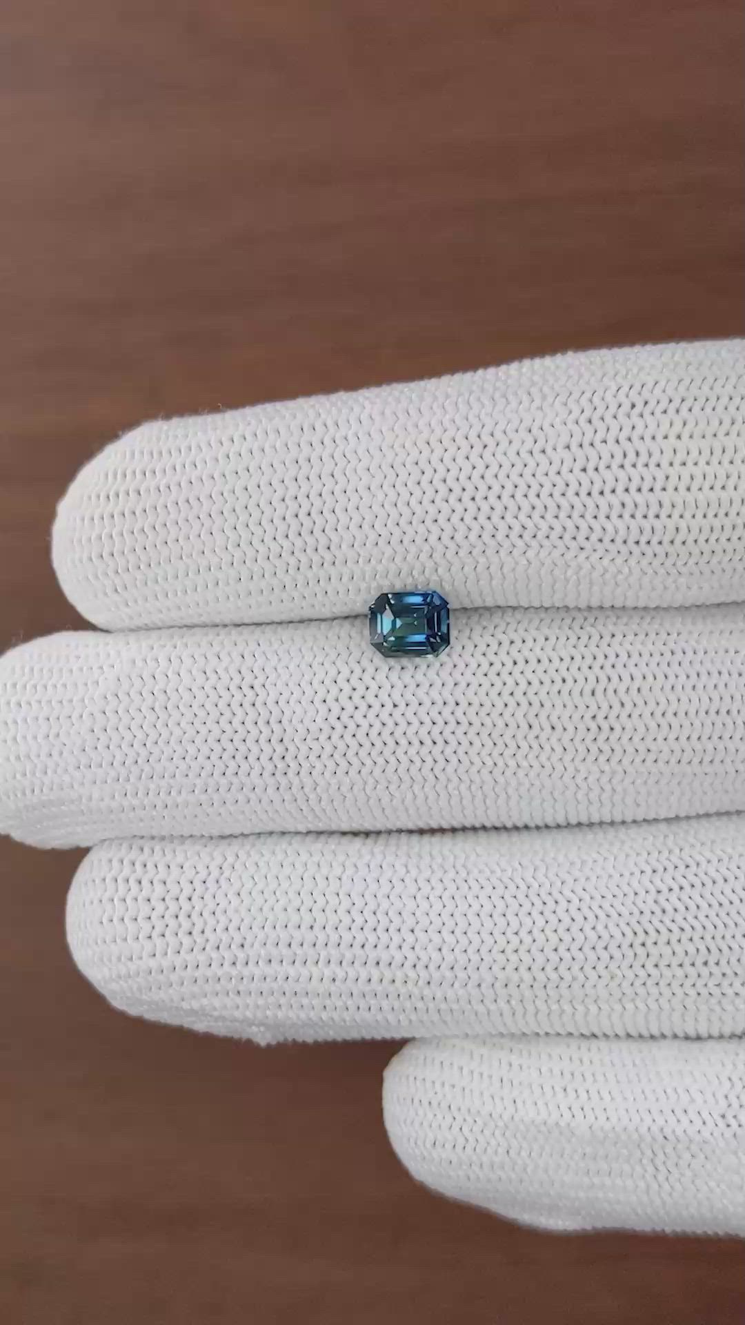1.05 Ct. Greenish Blue Sapphire from Madagascar Size Video