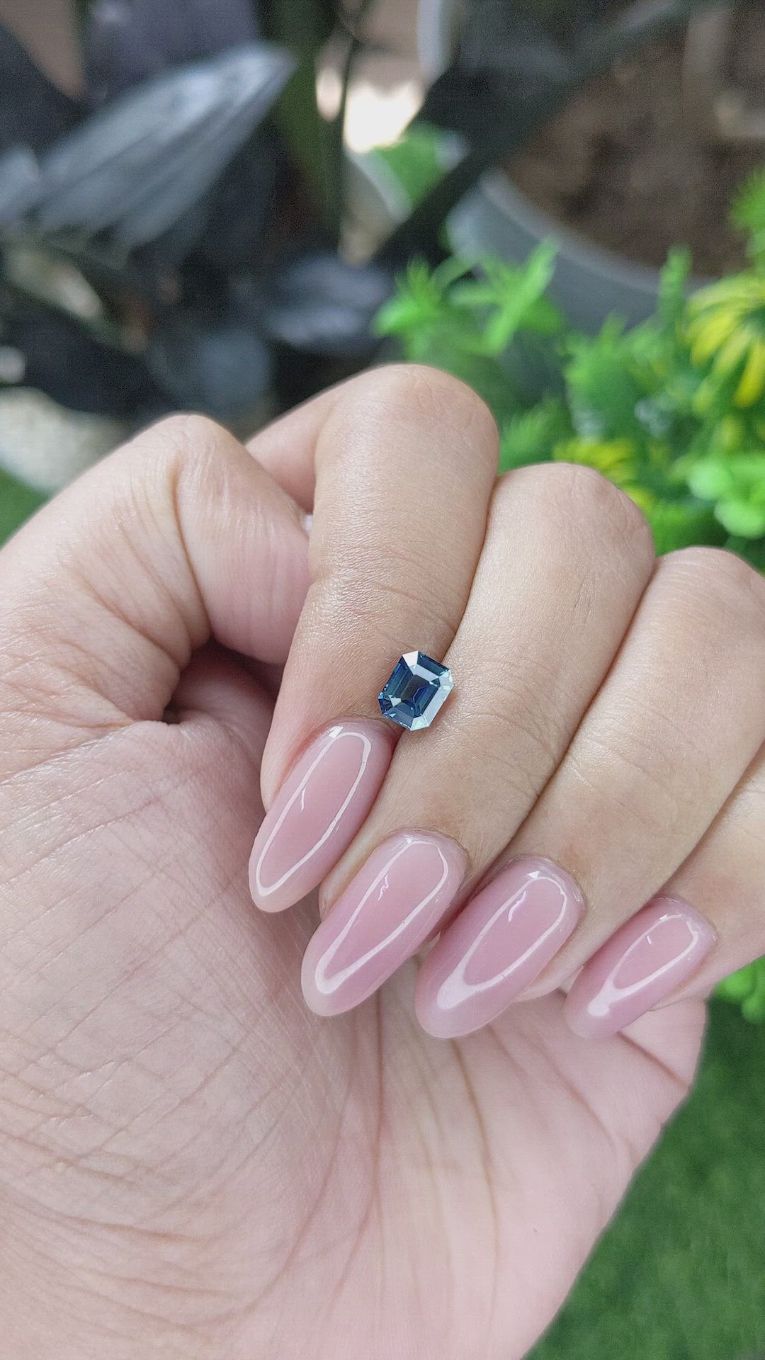 1.05 Ct. Greenish Blue Sapphire from Madagascar Size Video