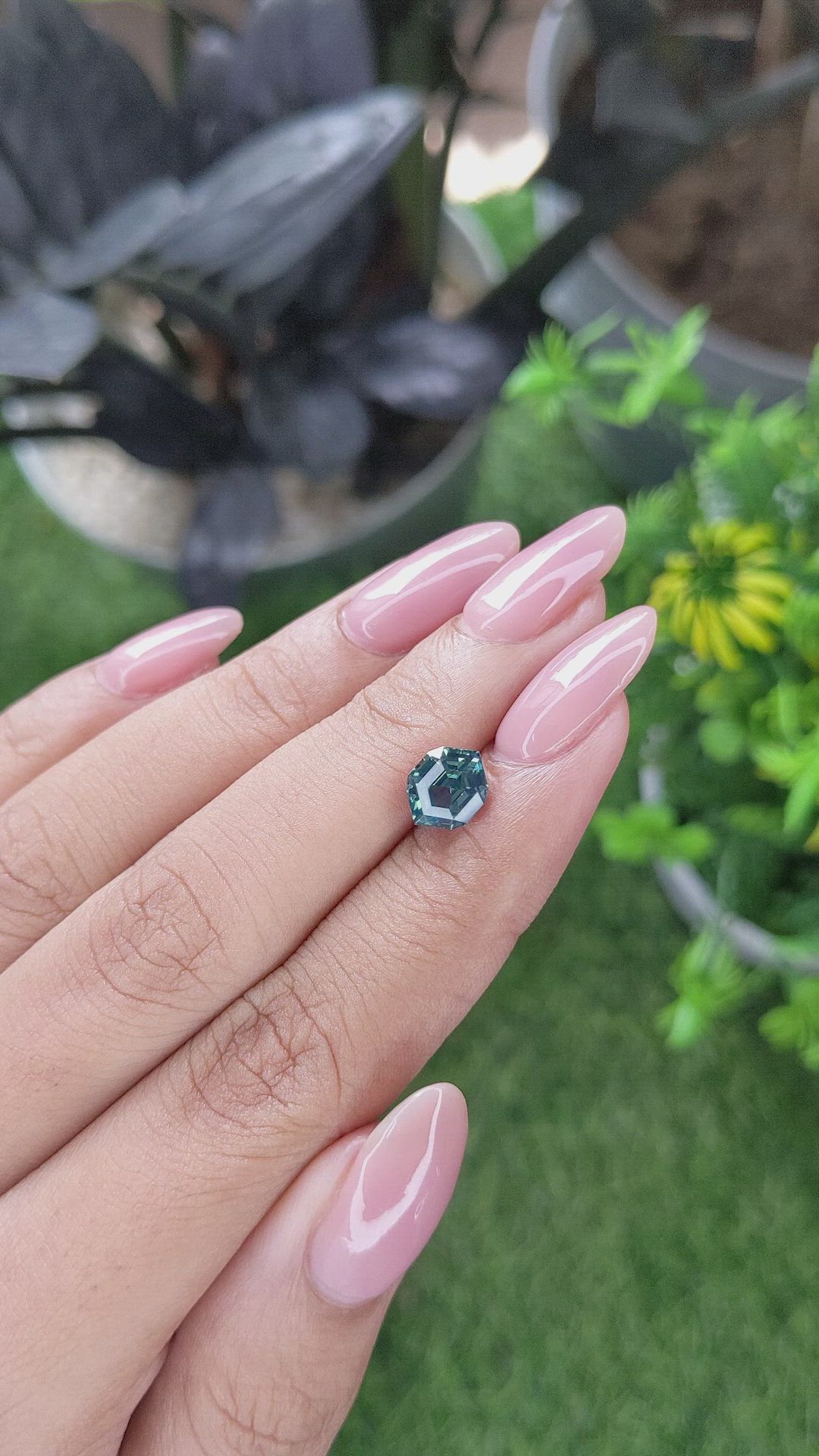 2.03 Ct. Bluish Green Sapphire from Madagascar Size Video