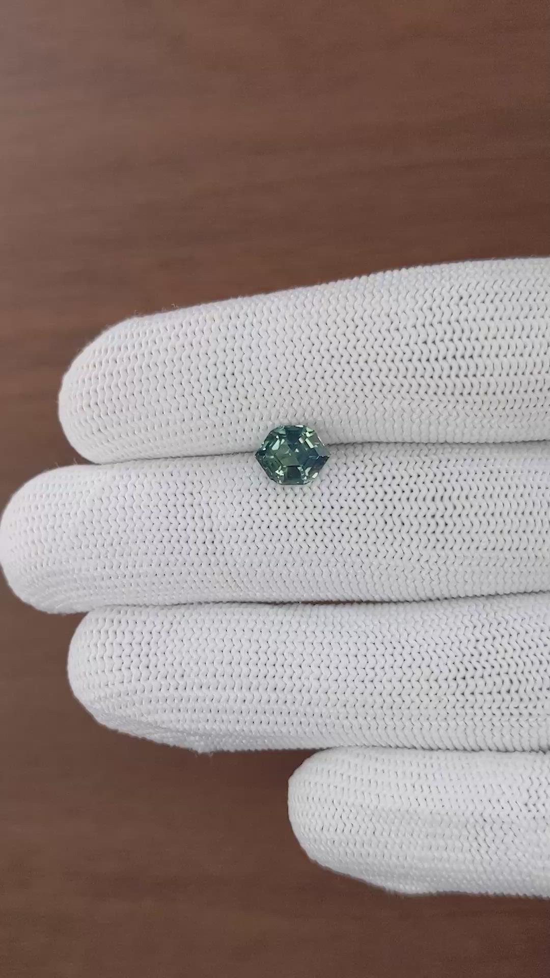 2.03 Ct. Bluish Green Sapphire from Madagascar Size Video