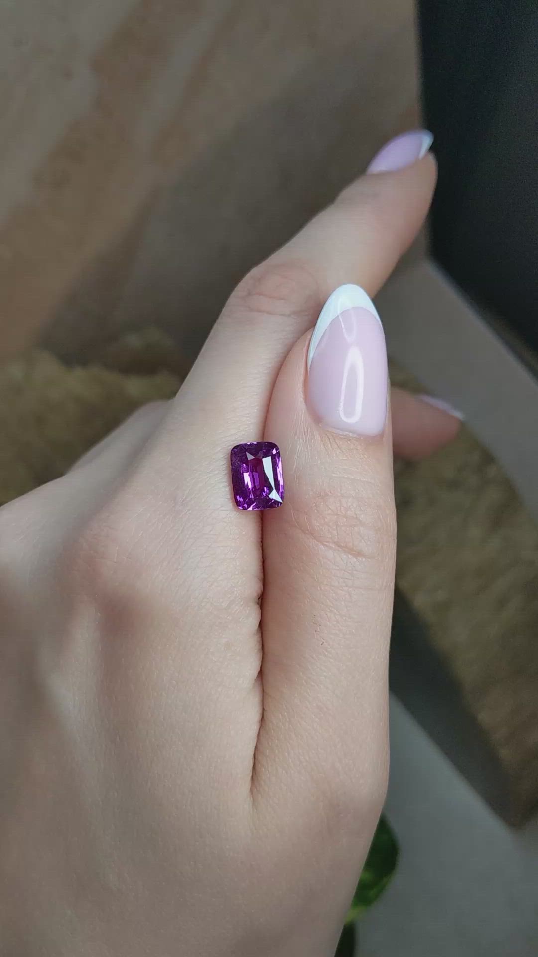 3.59 Ct. Pinkish Purple Sapphire from Madagascar Size Video