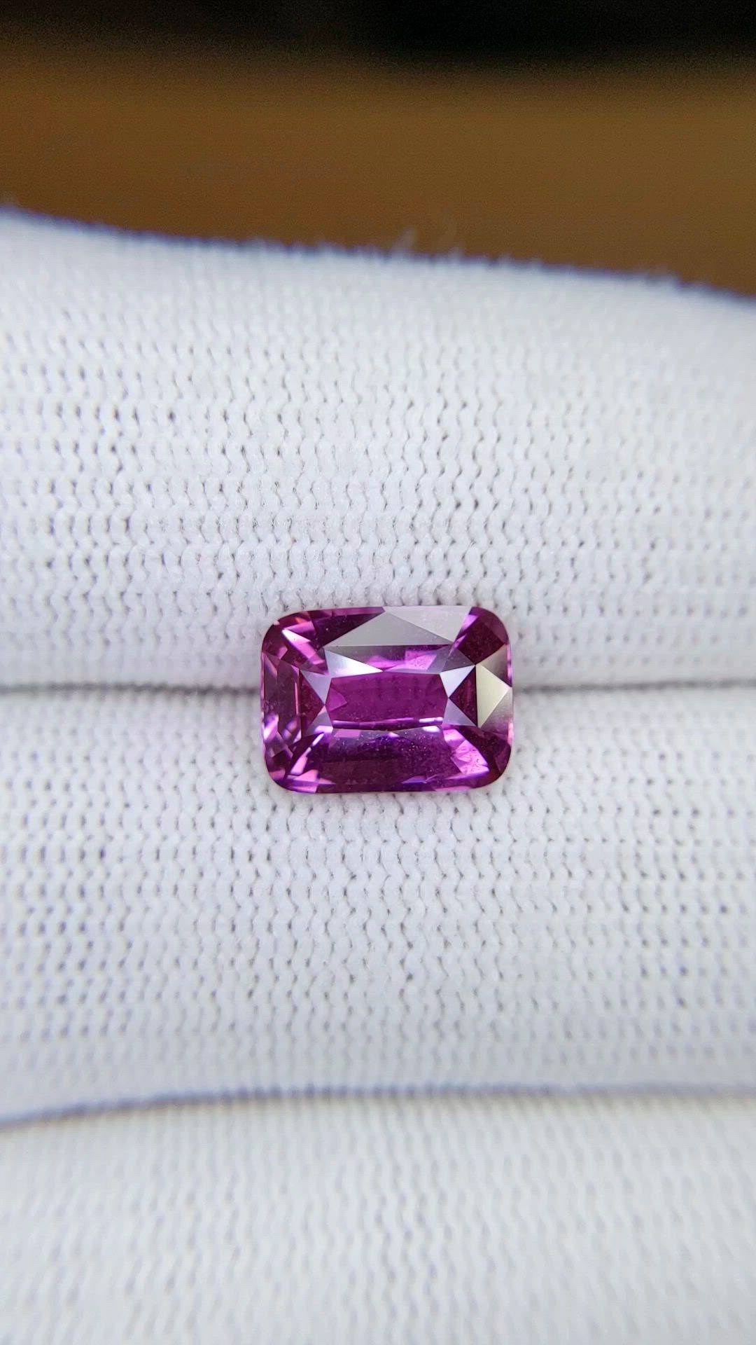 3.59 Ct. Pinkish Purple Sapphire from Madagascar Size Video