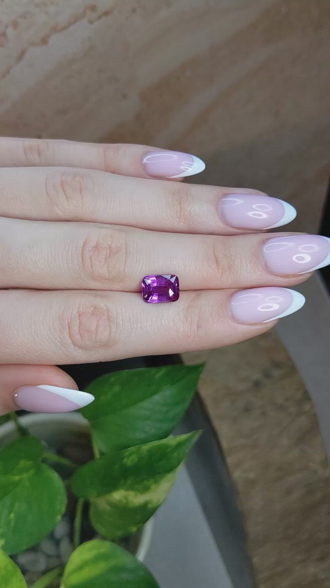 3.59 Ct. Pinkish Purple Sapphire from Madagascar Size Video