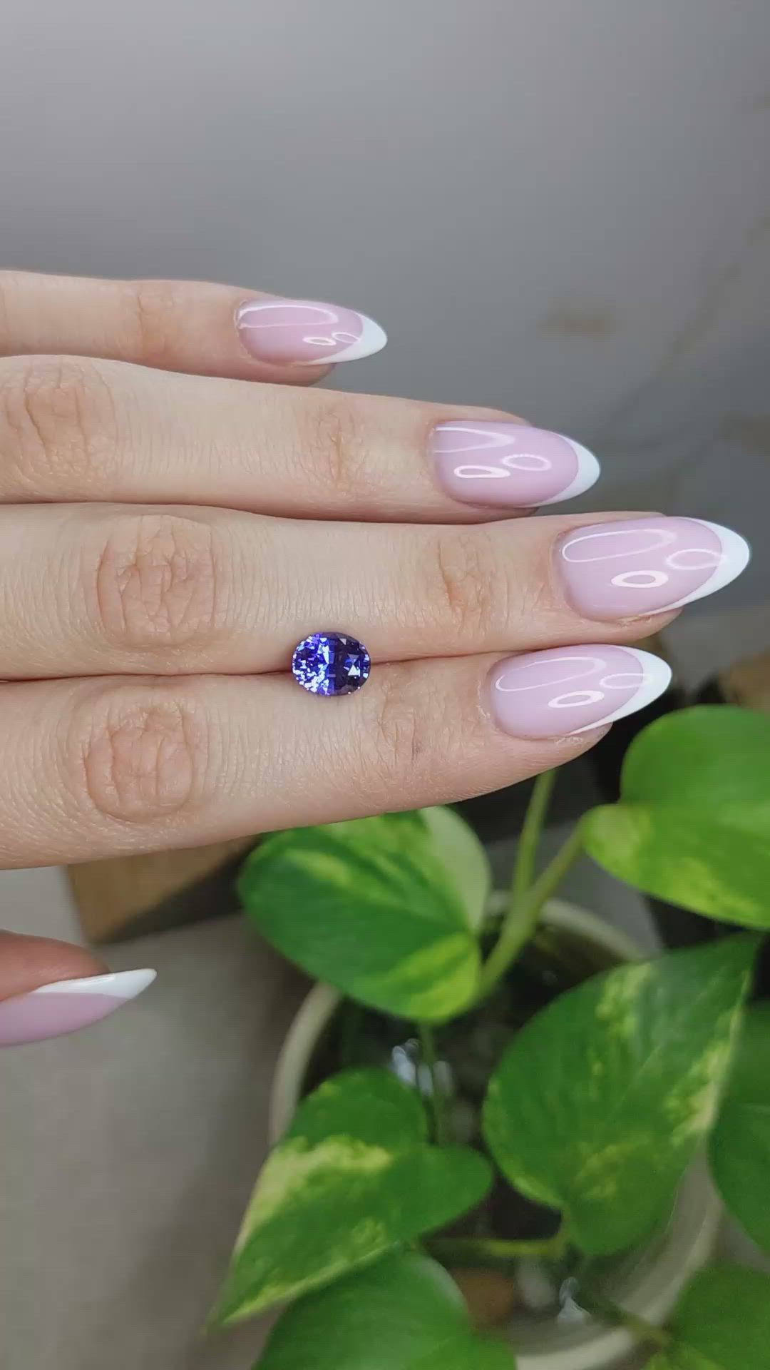 2.27 Ct. Bluish Purple Sapphire from Madagascar Size Video
