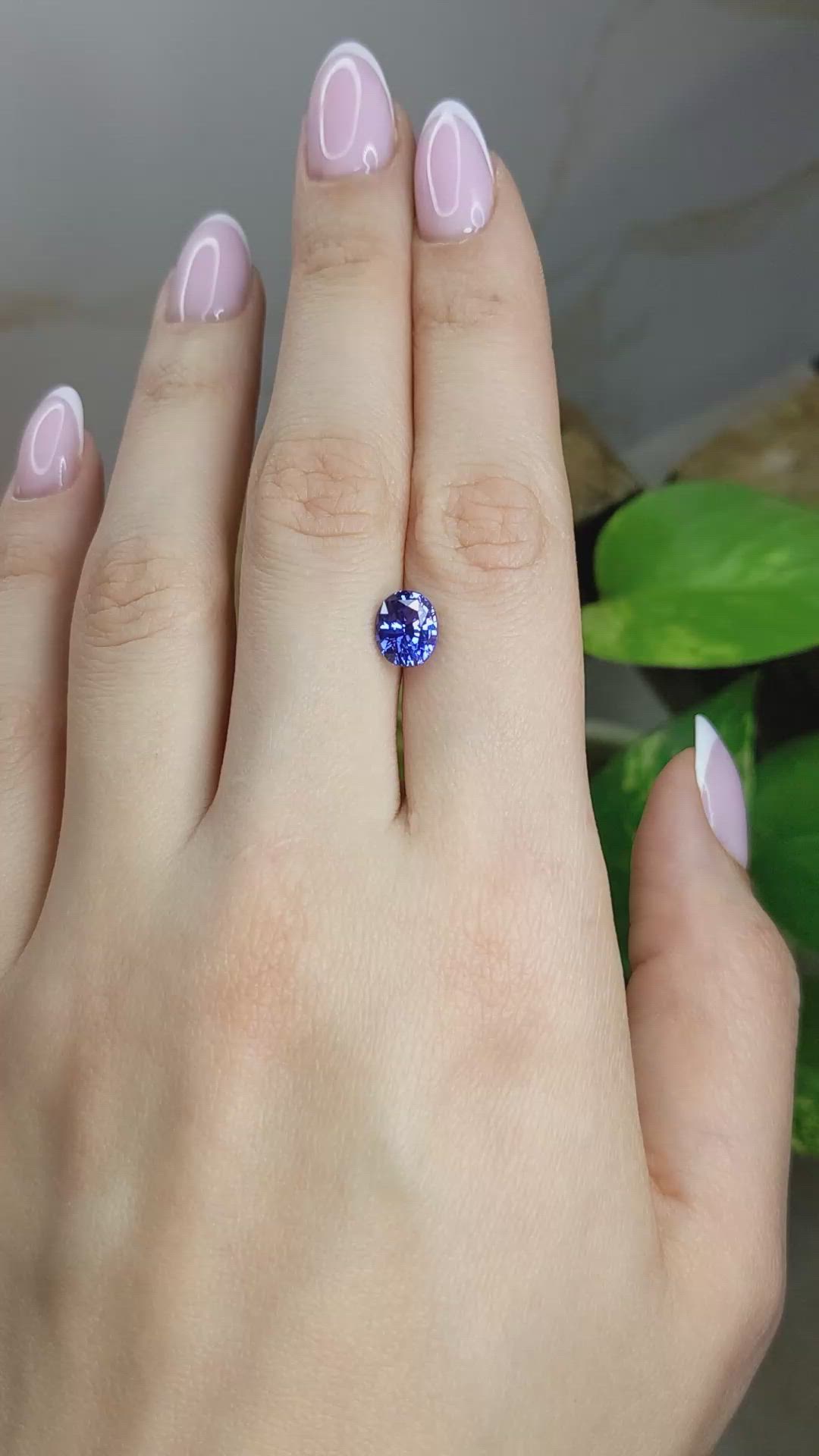2.27 Ct. Bluish Purple Sapphire from Madagascar Size Video