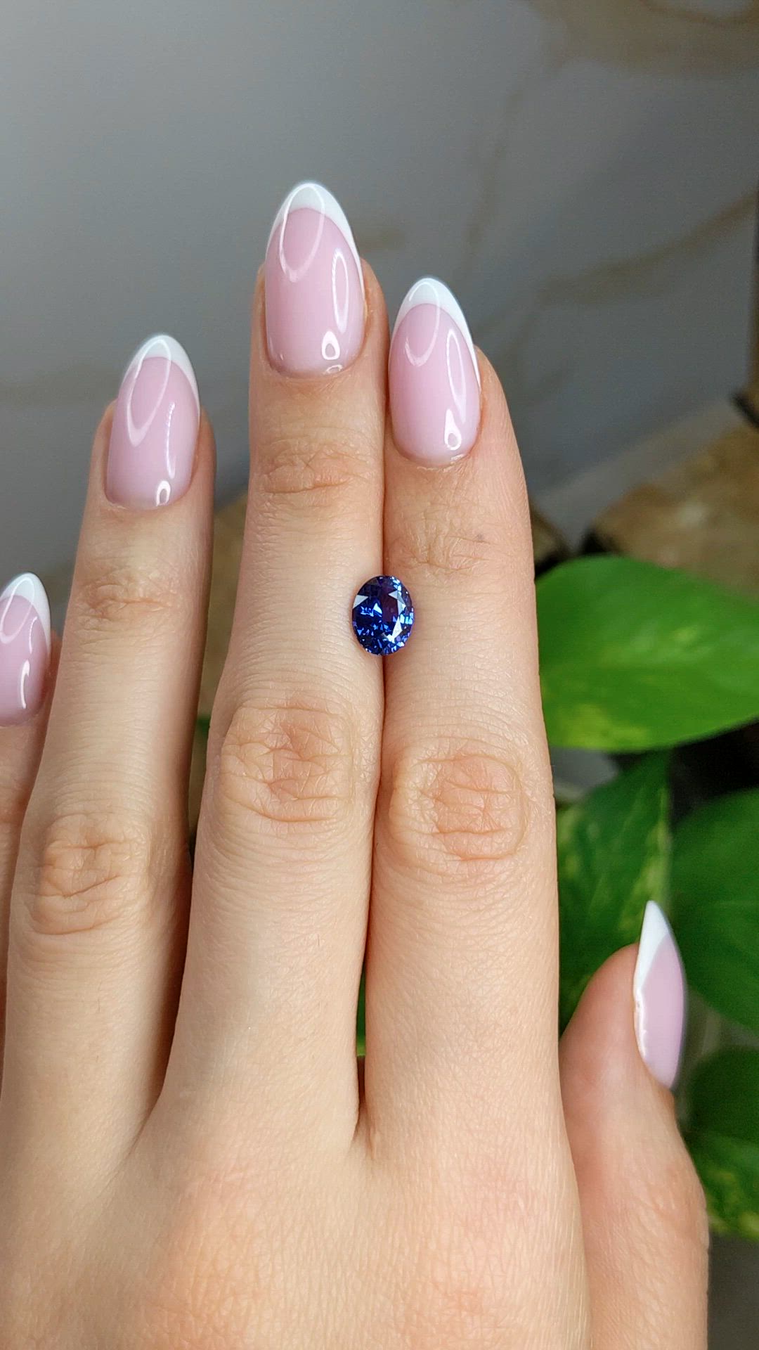 2.06 Ct. Purplish Blue Sapphire from Madagascar Size Video