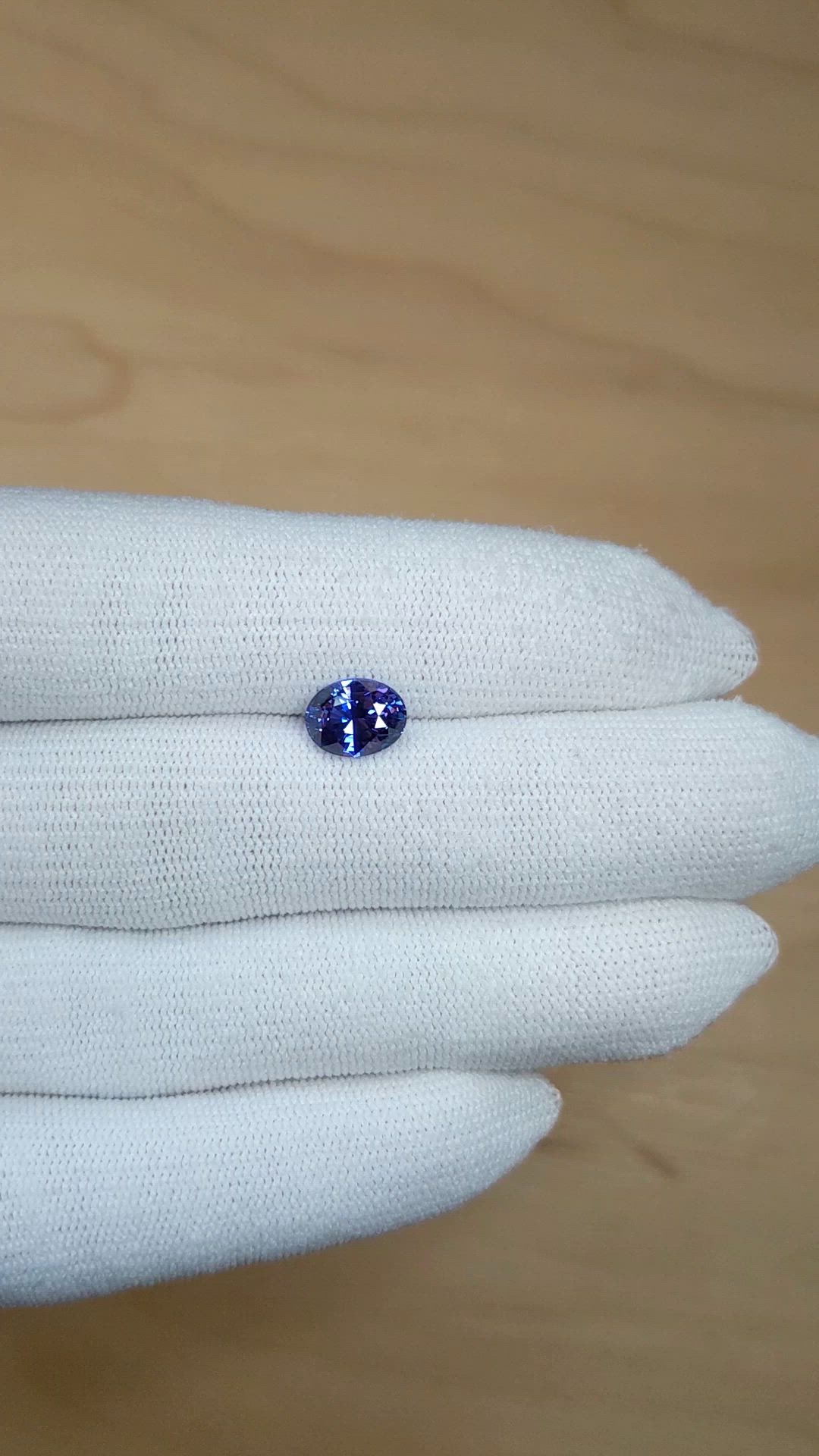 2.06 Ct. Purplish Blue Sapphire from Madagascar Size Video