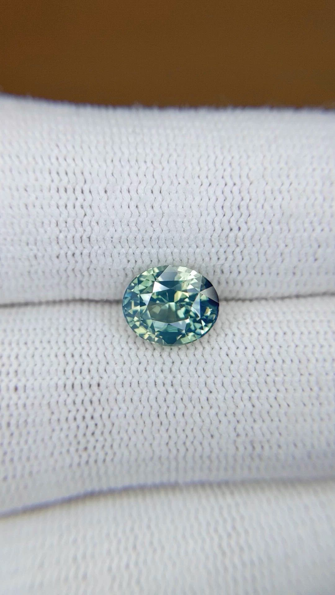 2.62 Ct. Bluish Green Sapphire from Madagascar Size Video