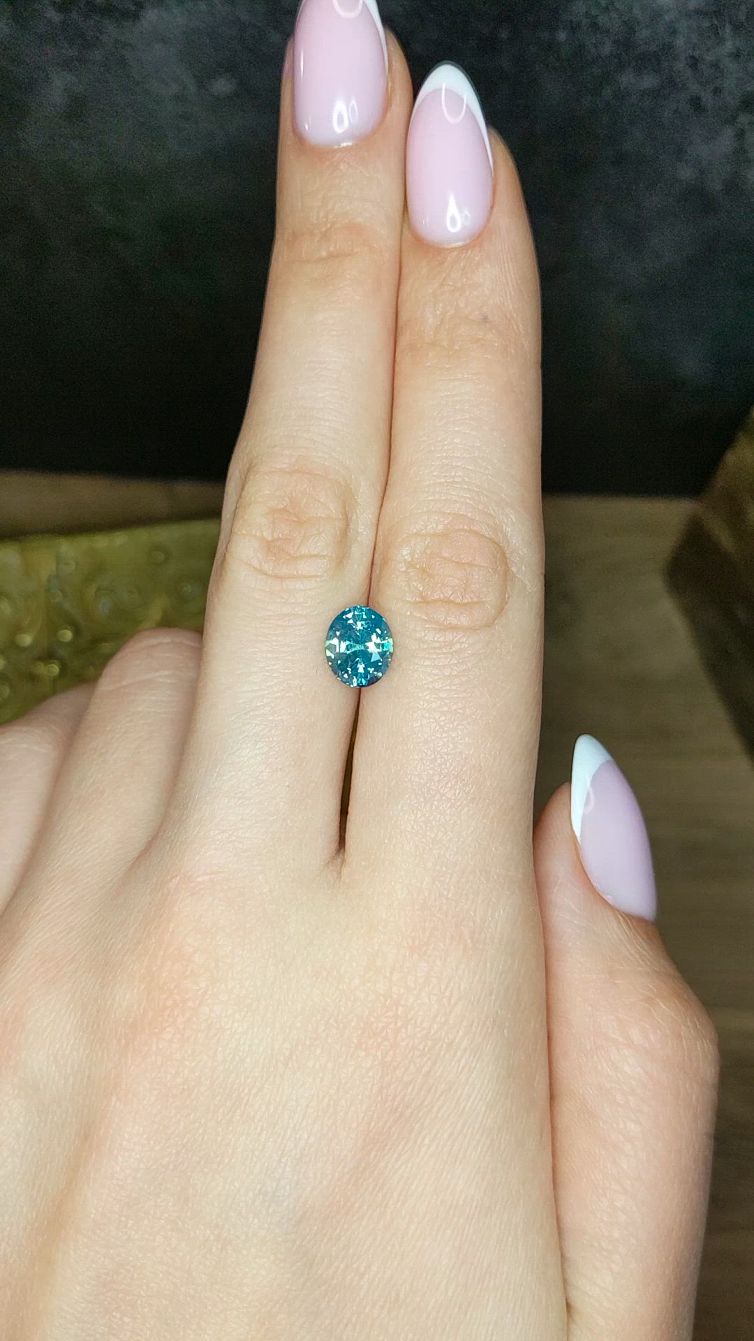 2.62 Ct. Bluish Green Sapphire from Madagascar Size Video