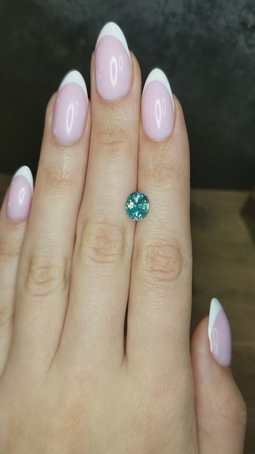 2.62 Ct. Bluish Green Sapphire from Madagascar Size Video