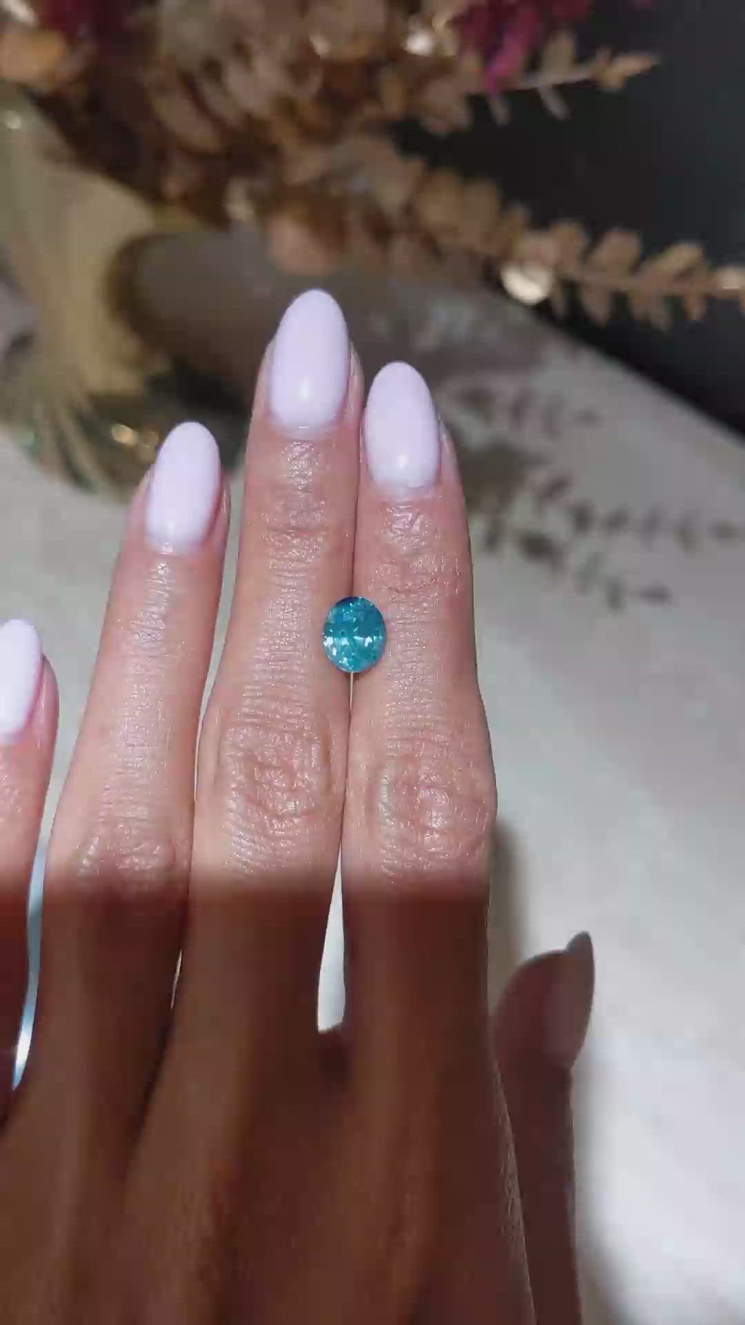 2.62 Ct. Bluish Green Sapphire from Madagascar Size Video