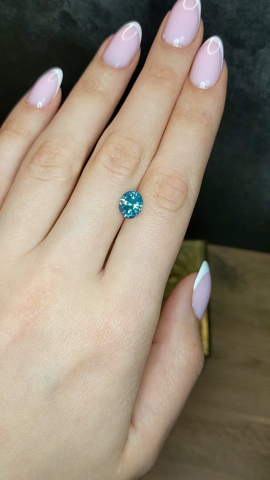 2.62 Ct. Bluish Green Sapphire from Madagascar Size Video