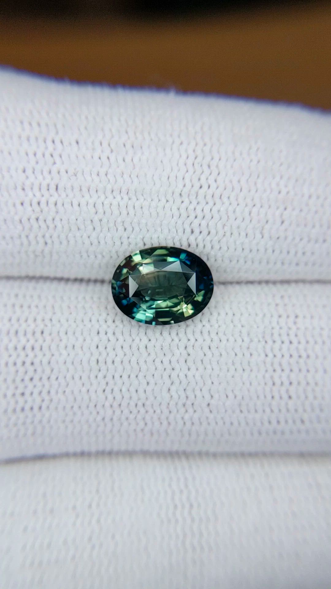 2.16 Ct. Bluish Green Sapphire from Madagascar Size Video