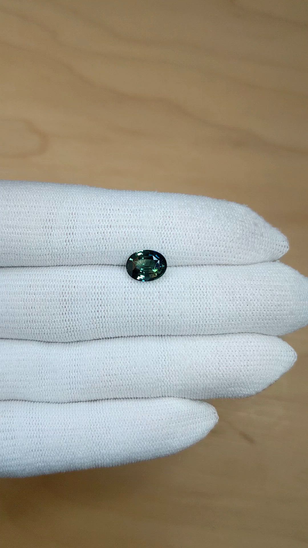 2.16 Ct. Bluish Green Sapphire from Madagascar Size Video