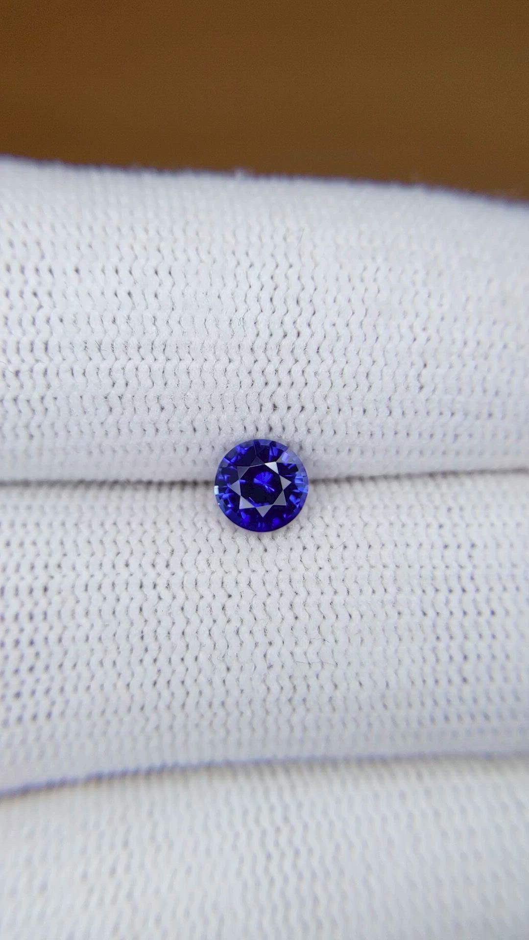 0.69 Ct. Purplish Blue Sapphire from Ceylon (Sri Lanka) Size Video