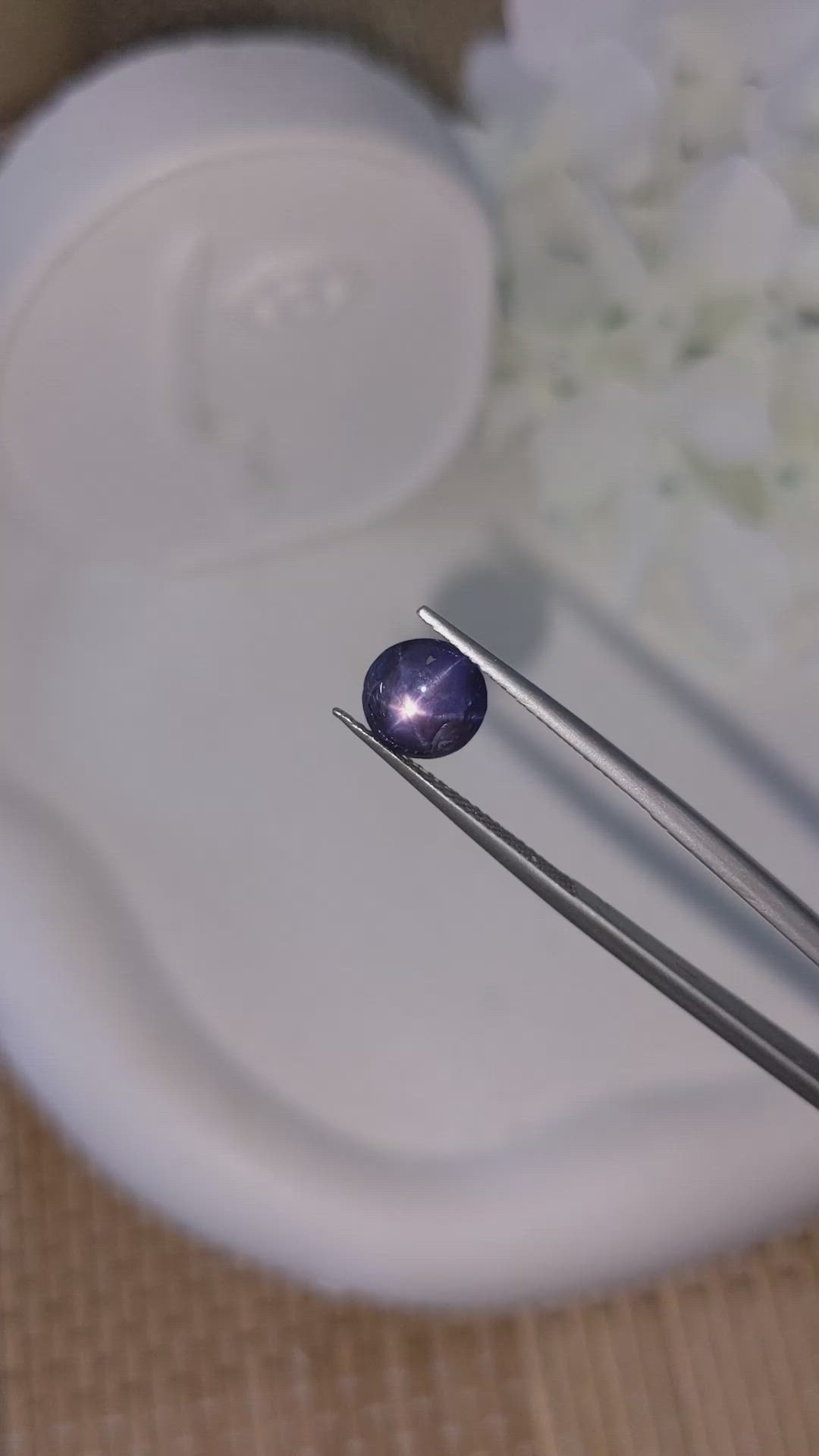 4.23 Ct. Purple Star Sapphire from Ceylon (Sri Lanka) Size Video