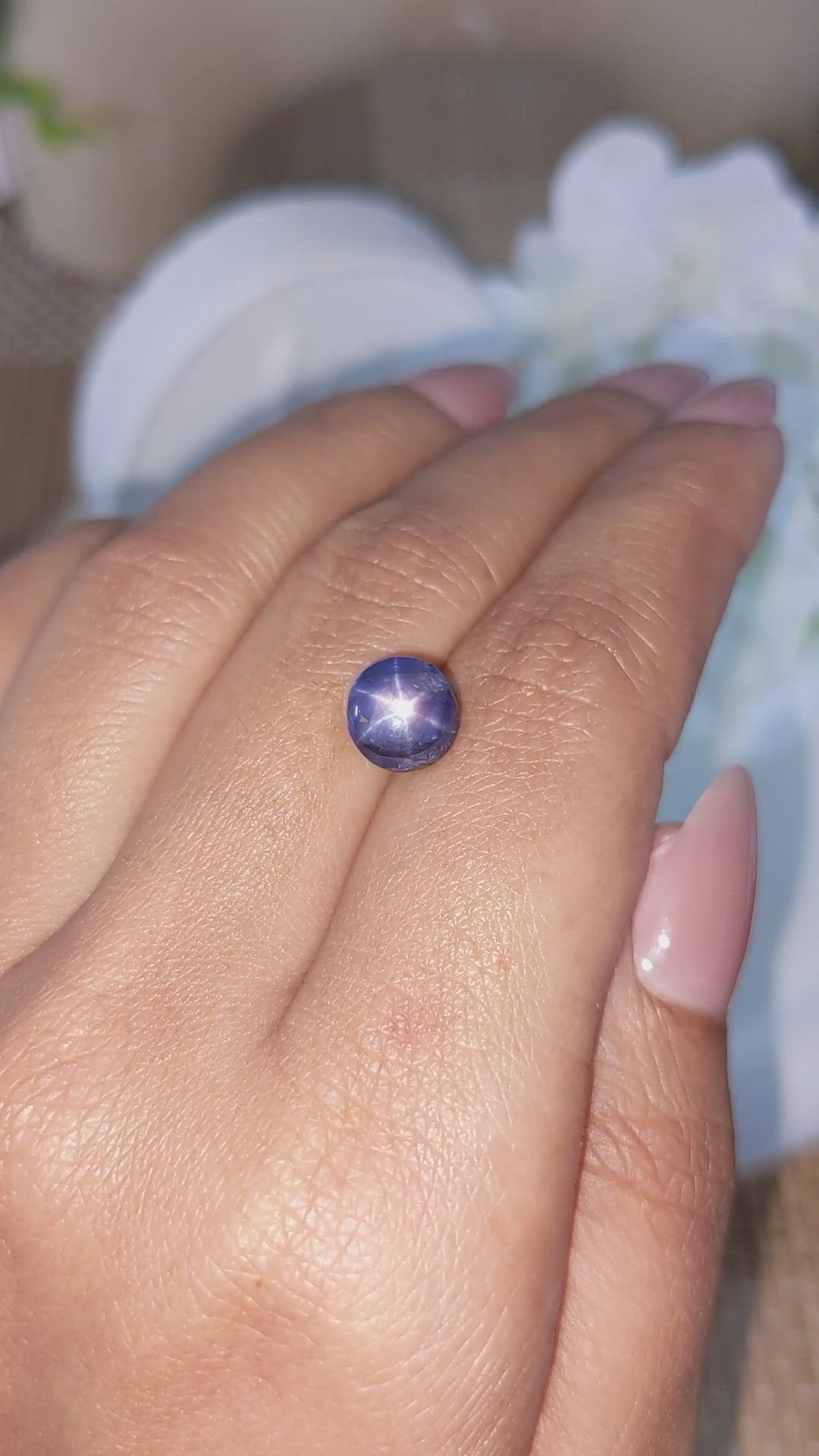 4.23 Ct. Purple Star Sapphire from Ceylon (Sri Lanka) Size Video