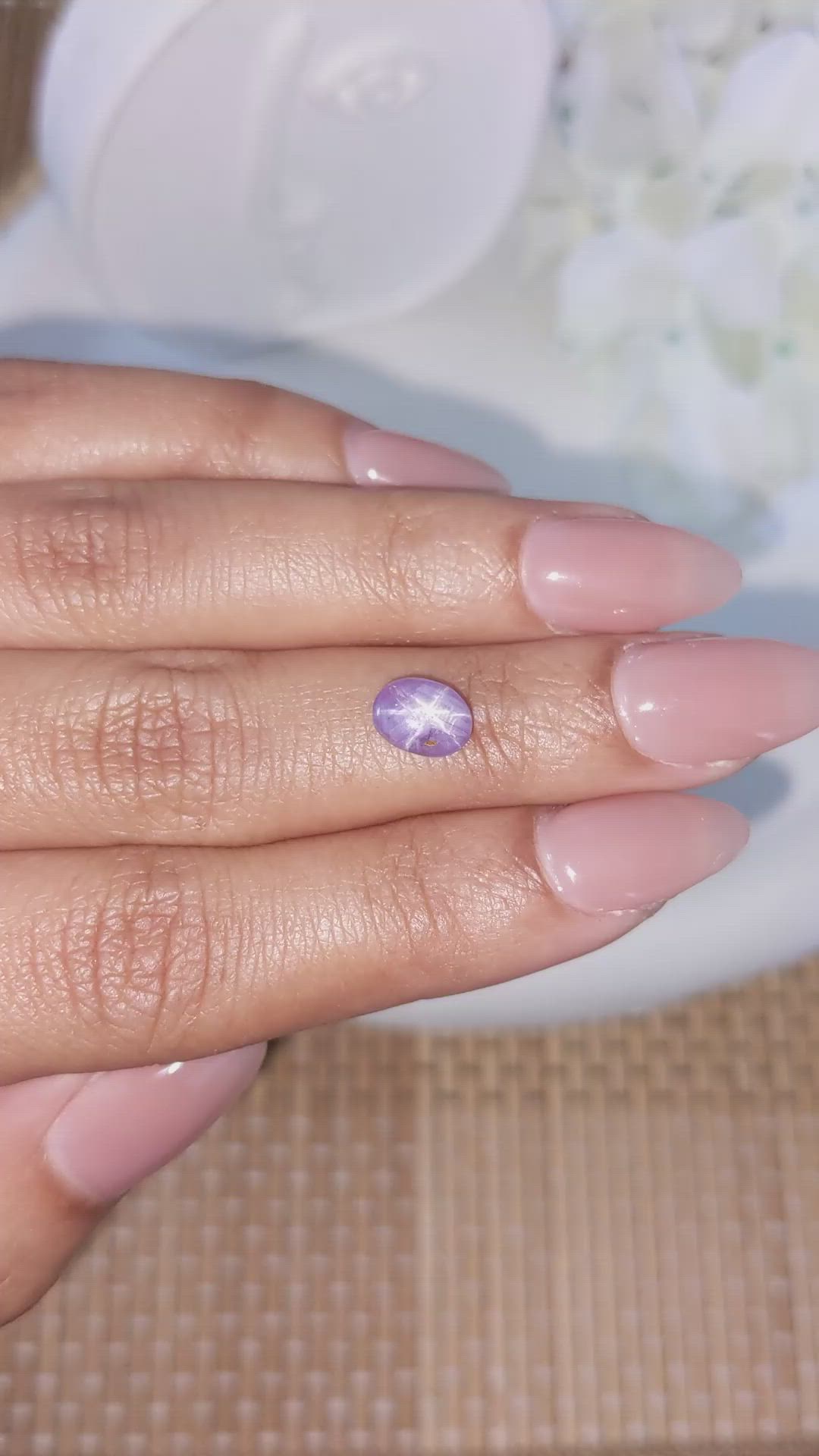 1.86 Ct. Pinkish Purple Star Sapphire from Ceylon (Sri Lanka) Size Video