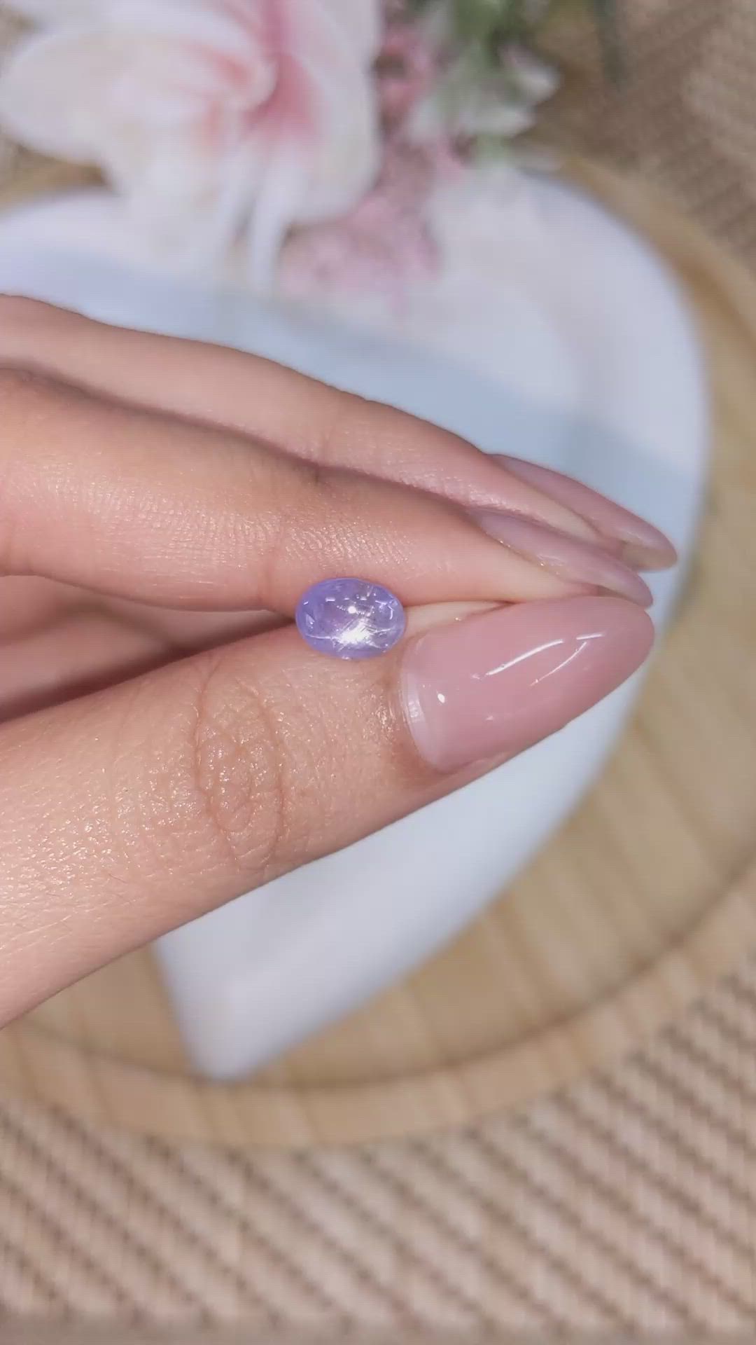 2.05 Ct. Bluish Purple Star Sapphire from Ceylon (Sri Lanka) Size Video