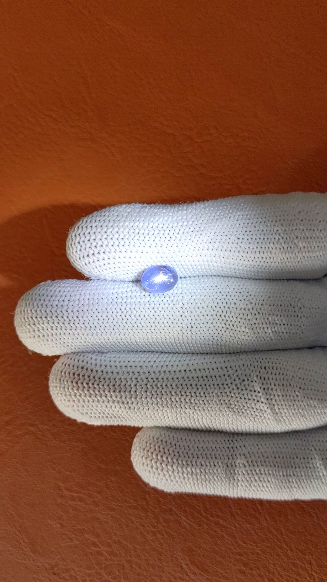 2.05 Ct. Bluish Purple Star Sapphire from Ceylon (Sri Lanka) Size Video
