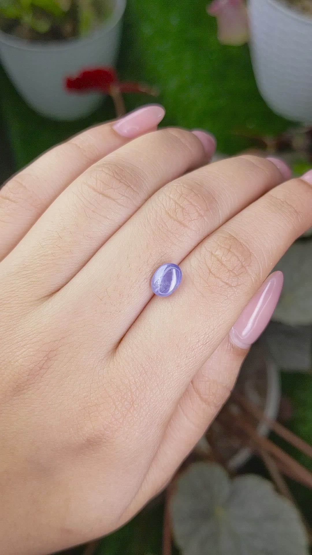 2.05 Ct. Bluish Purple Star Sapphire from Ceylon (Sri Lanka) Size Video