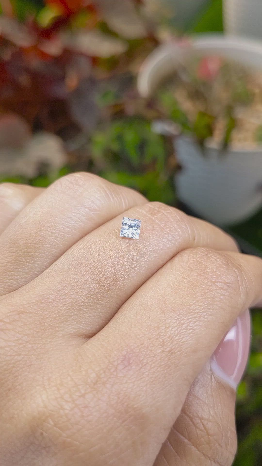 0.48 Ct. White Sapphire from Ceylon (Sri Lanka) Size Video