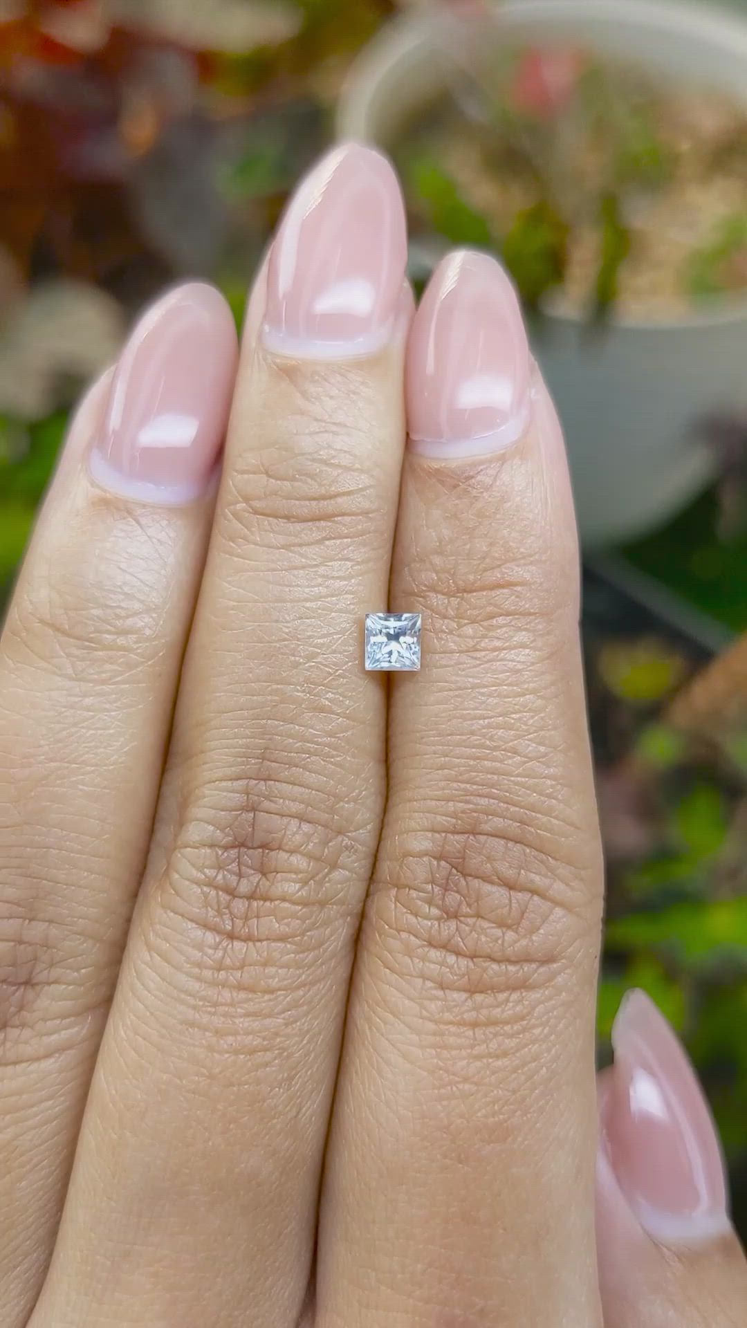 0.48 Ct. White Sapphire from Ceylon (Sri Lanka) Size Video