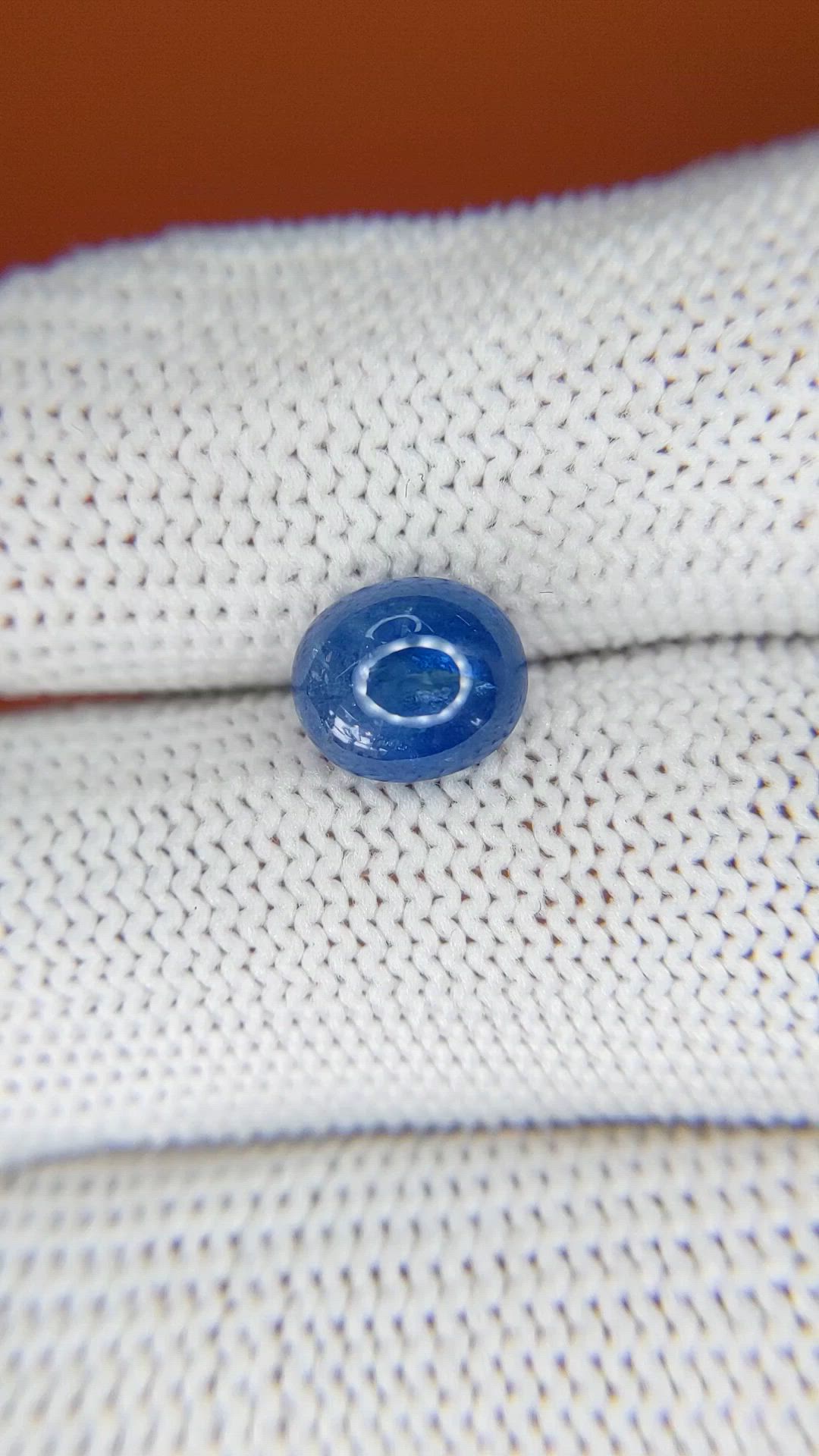 2.57 Ct. Blue Cabochon Sapphire from Ceylon (Sri Lanka) Size Video