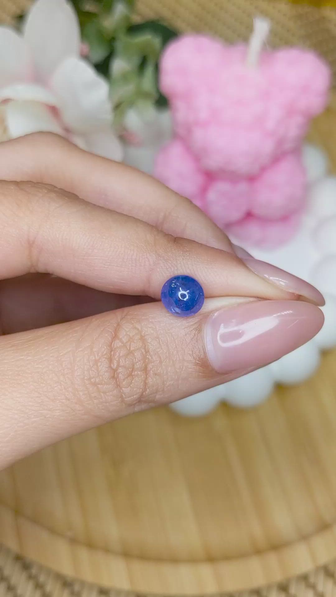 2.08 Ct. Blue Cabochon Sapphire from Ceylon (Sri Lanka) Size Video
