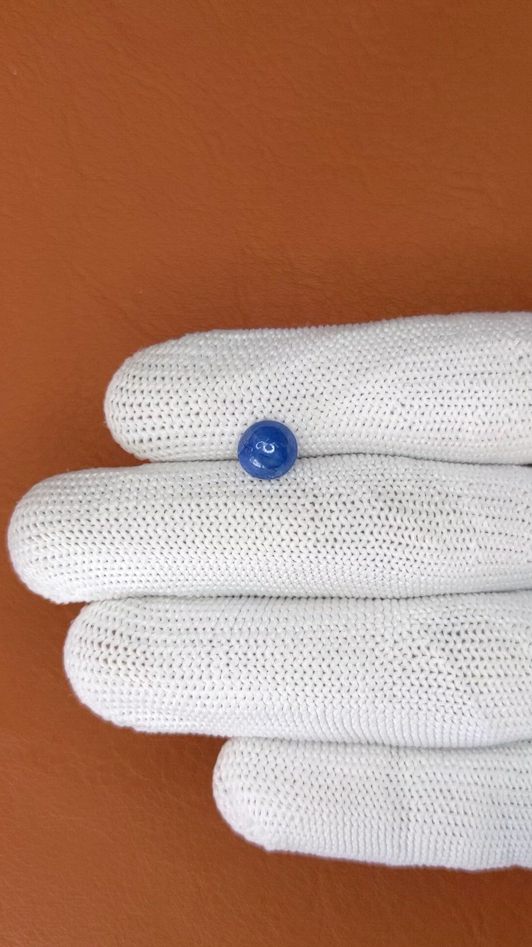 2.08 Ct. Blue Cabochon Sapphire from Ceylon (Sri Lanka) Size Video