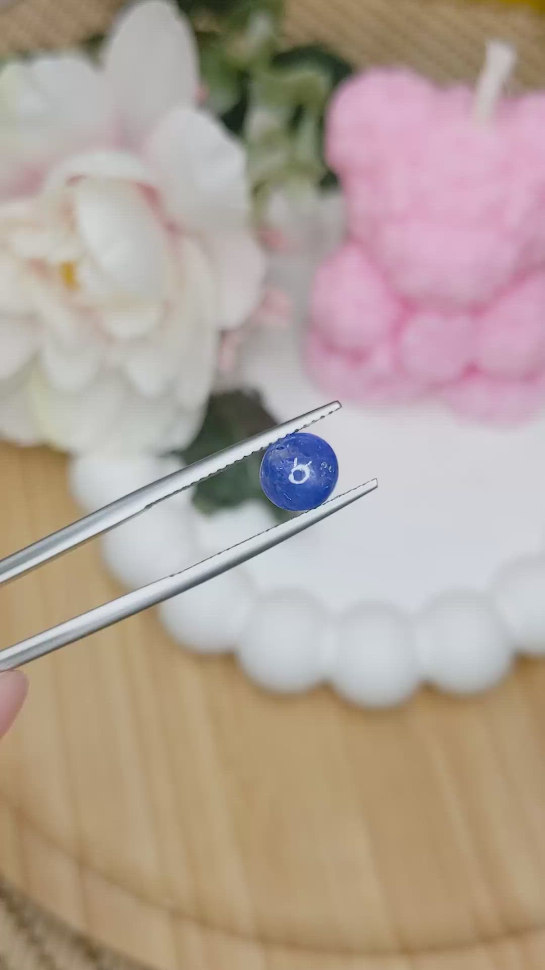 2.08 Ct. Blue Cabochon Sapphire from Ceylon (Sri Lanka) Size Video