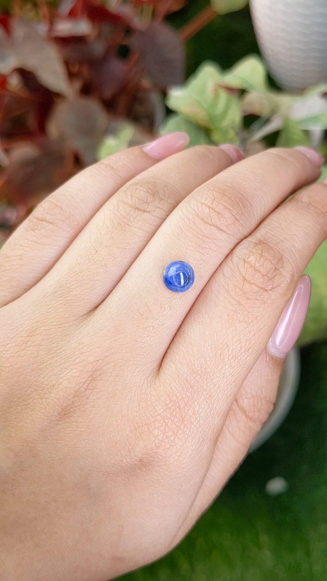 1.93 Ct. Blue Cabochon Sapphire from Ceylon (Sri Lanka) Size Video
