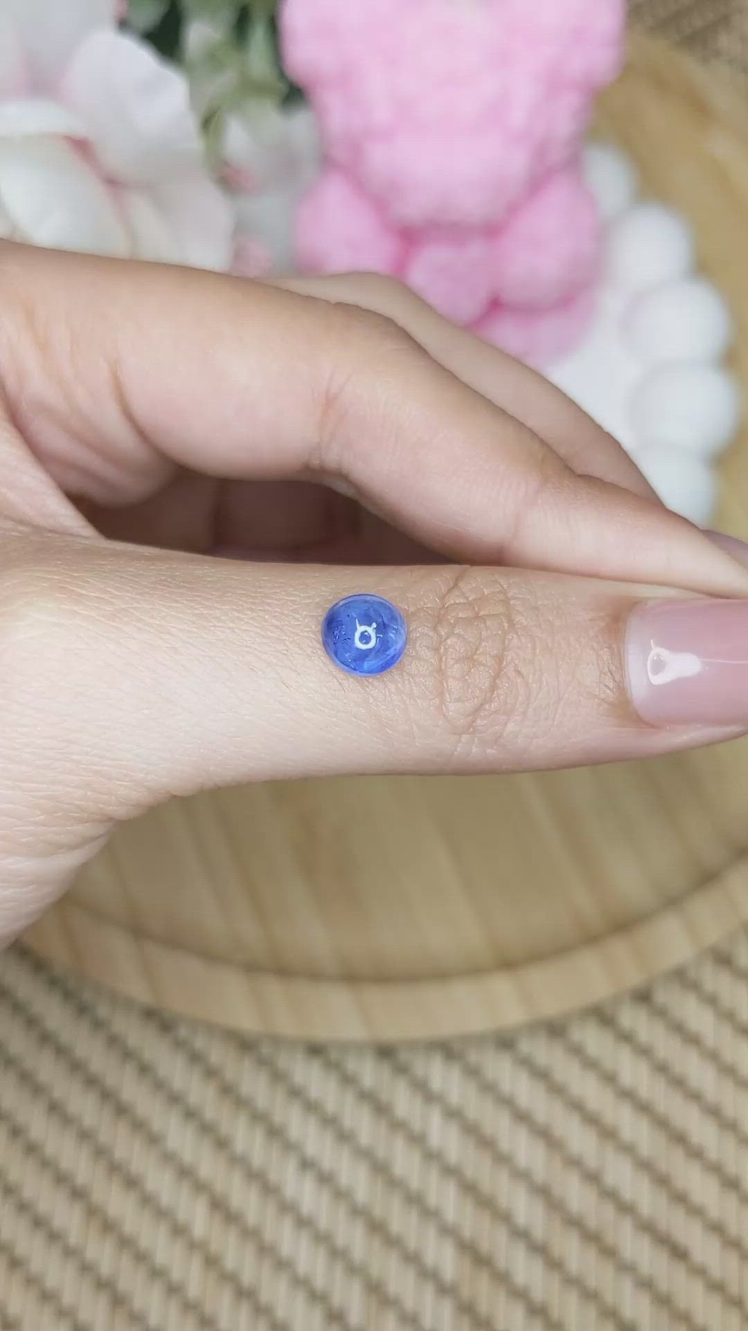 1.93 Ct. Blue Cabochon Sapphire from Ceylon (Sri Lanka) Size Video