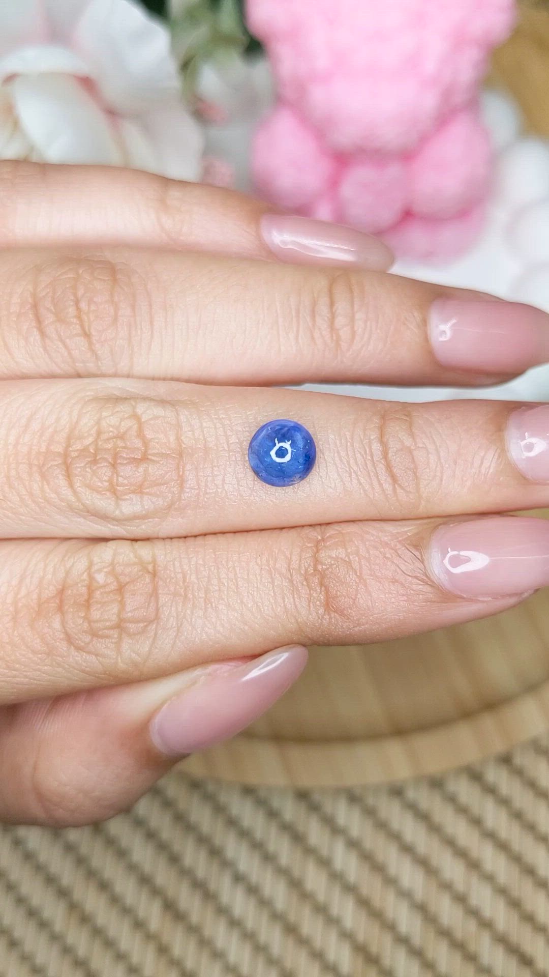 1.93 Ct. Blue Cabochon Sapphire from Ceylon (Sri Lanka) Size Video