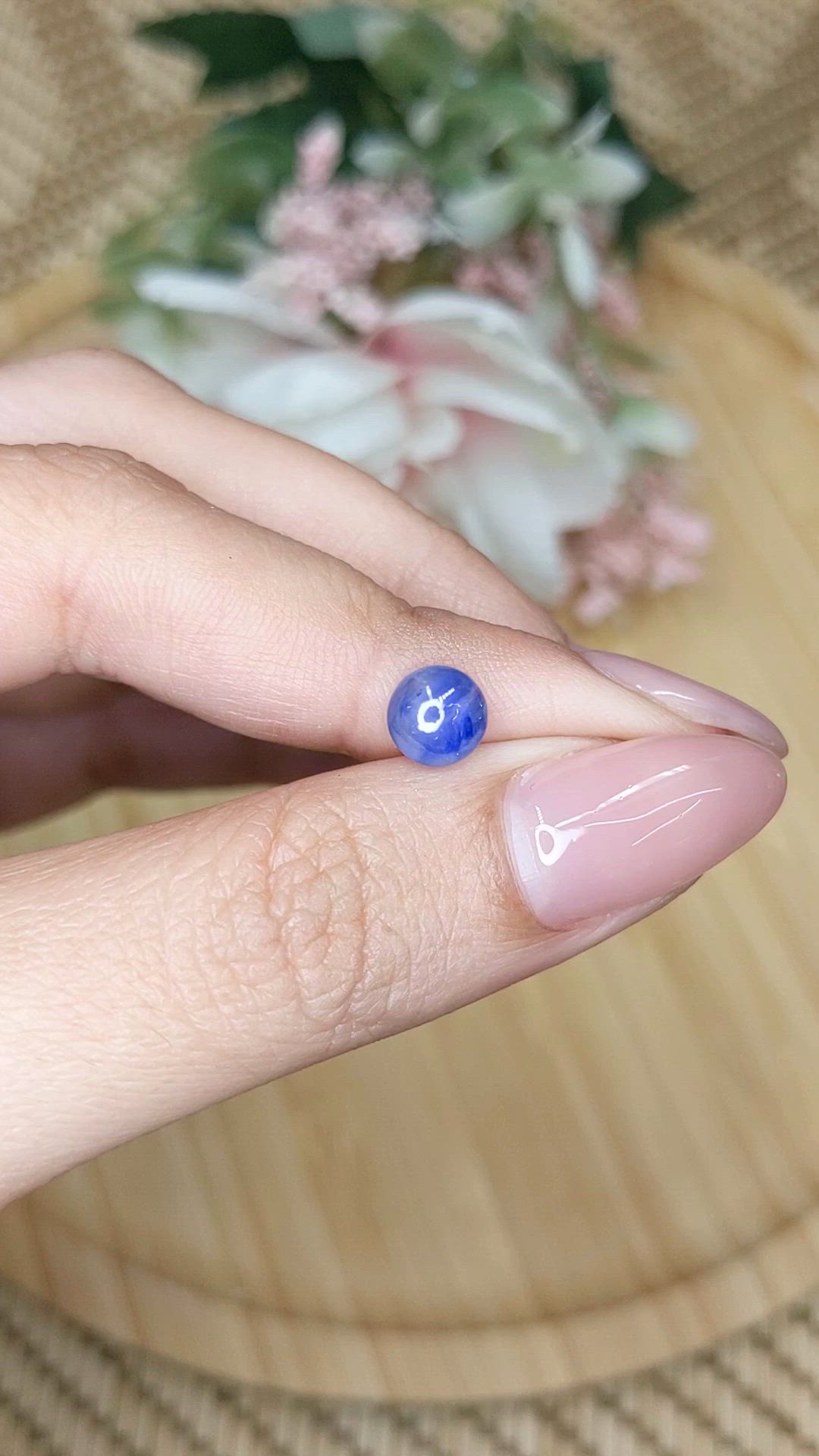 1.46 Ct. Blue Cabochon Sapphire from Ceylon (Sri Lanka) Size Video