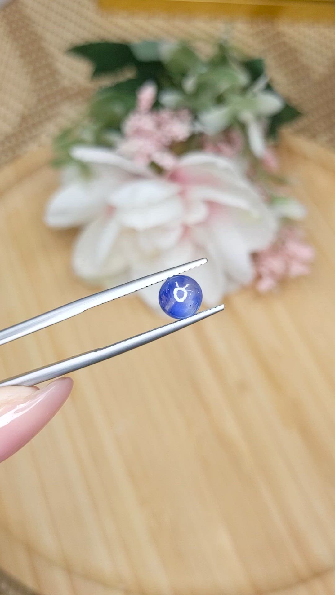 1.46 Ct. Blue Cabochon Sapphire from Ceylon (Sri Lanka) Size Video