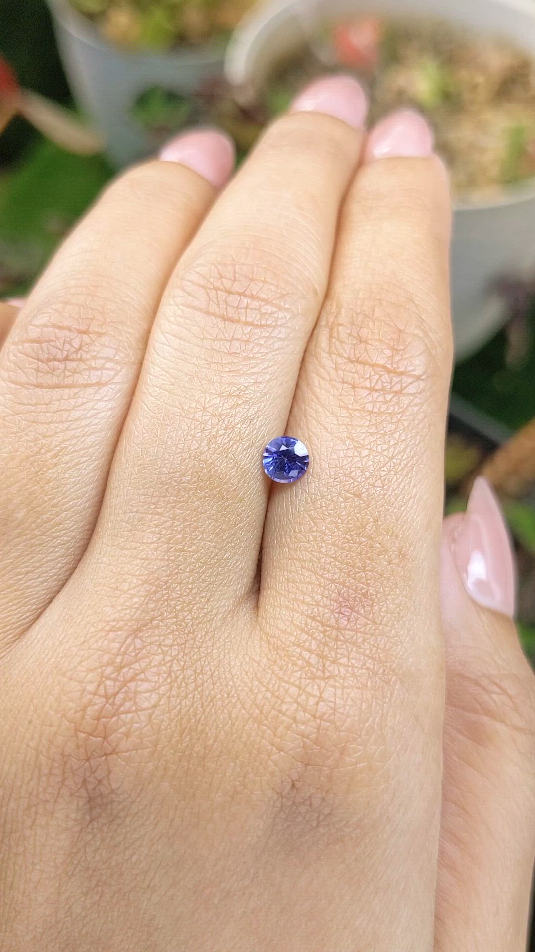 0.54 Ct. Purplish Blue Sapphire from Ceylon (Sri Lanka) Size Video