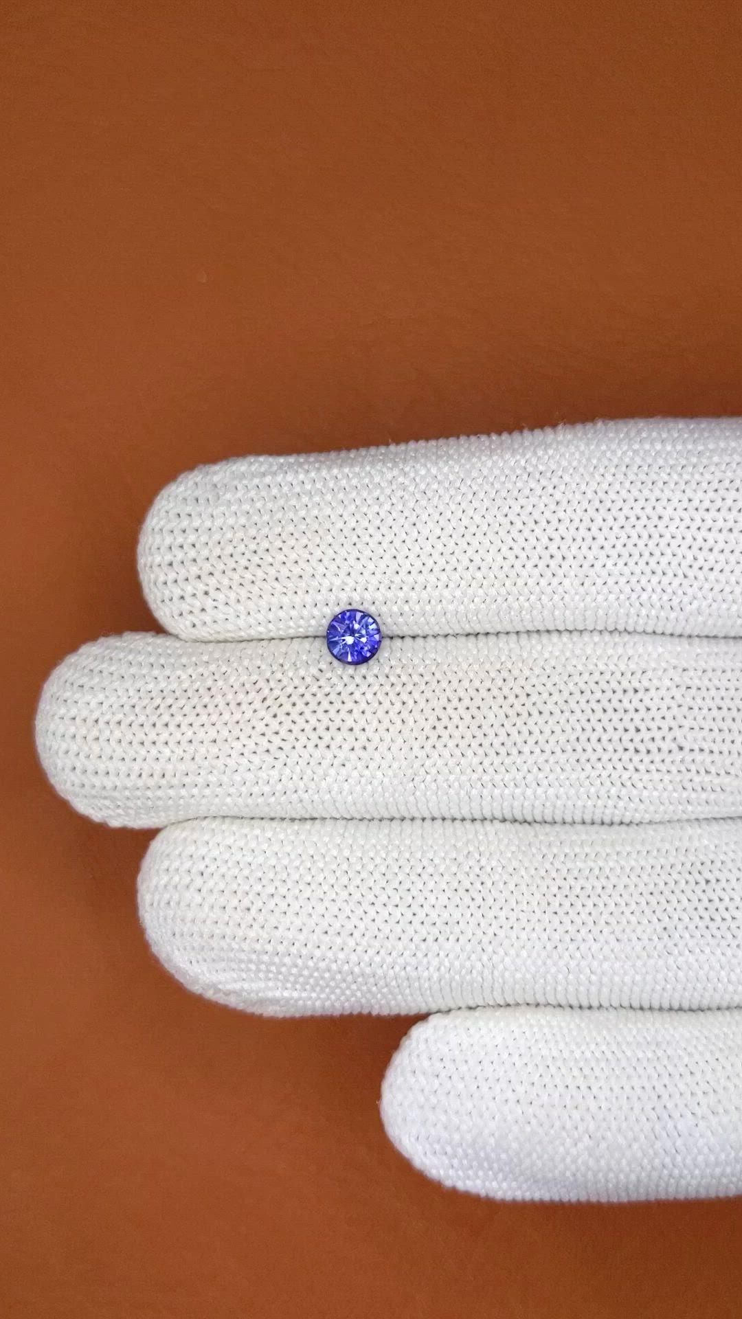 0.54 Ct. Purplish Blue Sapphire from Ceylon (Sri Lanka) Size Video