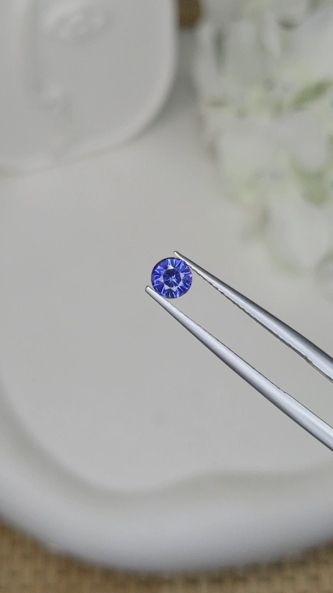 0.54 Ct. Purplish Blue Sapphire from Ceylon (Sri Lanka) Size Video