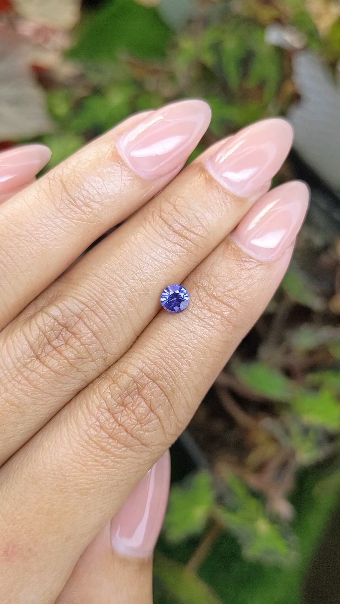 0.54 Ct. Purplish Blue Sapphire from Ceylon (Sri Lanka) Size Video