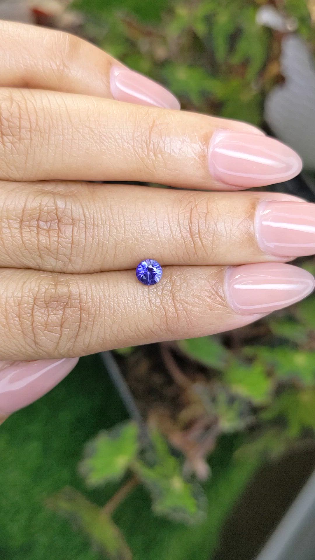 0.54 Ct. Purplish Blue Sapphire from Ceylon (Sri Lanka) Size Video
